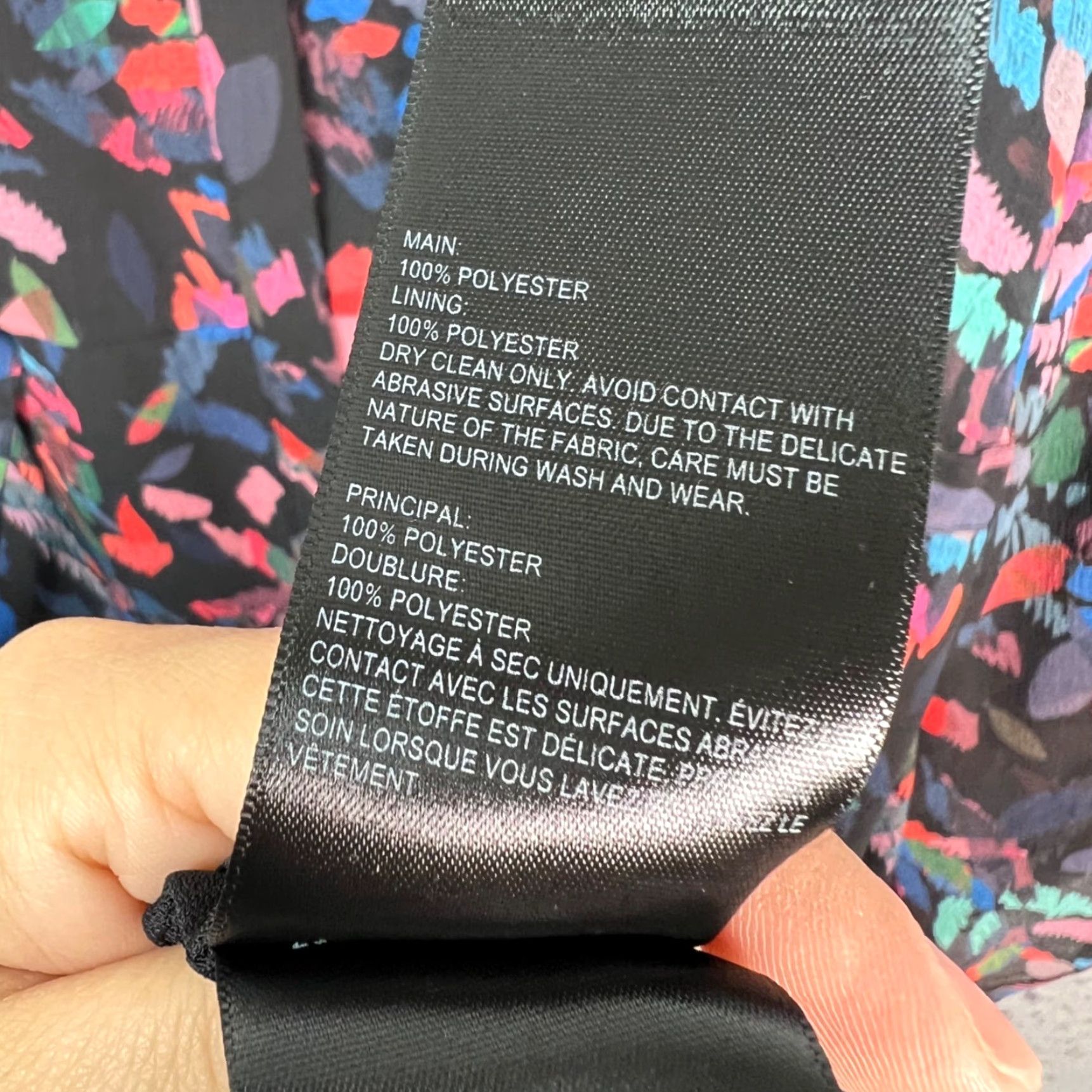 Whistles Whistles Dress Womens Abstract Print Long Sleeve Midi Black Multi-Color 4, Zip, Round Neck, A-Line, Polyester, Dry Clean Only Size S / US 4 / IT 40 - 5 Thumbnail