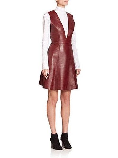 Acne Studios Acne Studios Lavern Leather plunge neck dress pinafore sz 40 Size S / US 4 / IT 40 - 12 Thumbnail