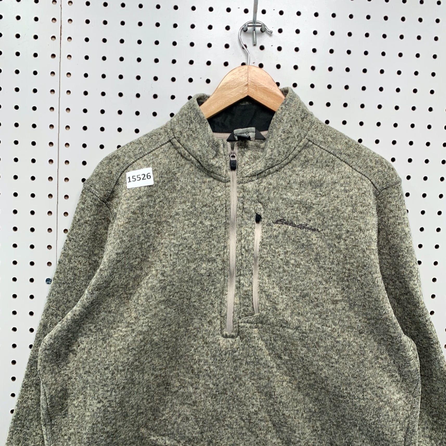 Eddie Bauer VINTAGE Eddie Bauer Sweater Shirt Women XL 1/4 Zip Fleece Pullover Gray Beige Pockets Womens Size XL / US 12-14 / IT 48-50 - 3 Thumbnail