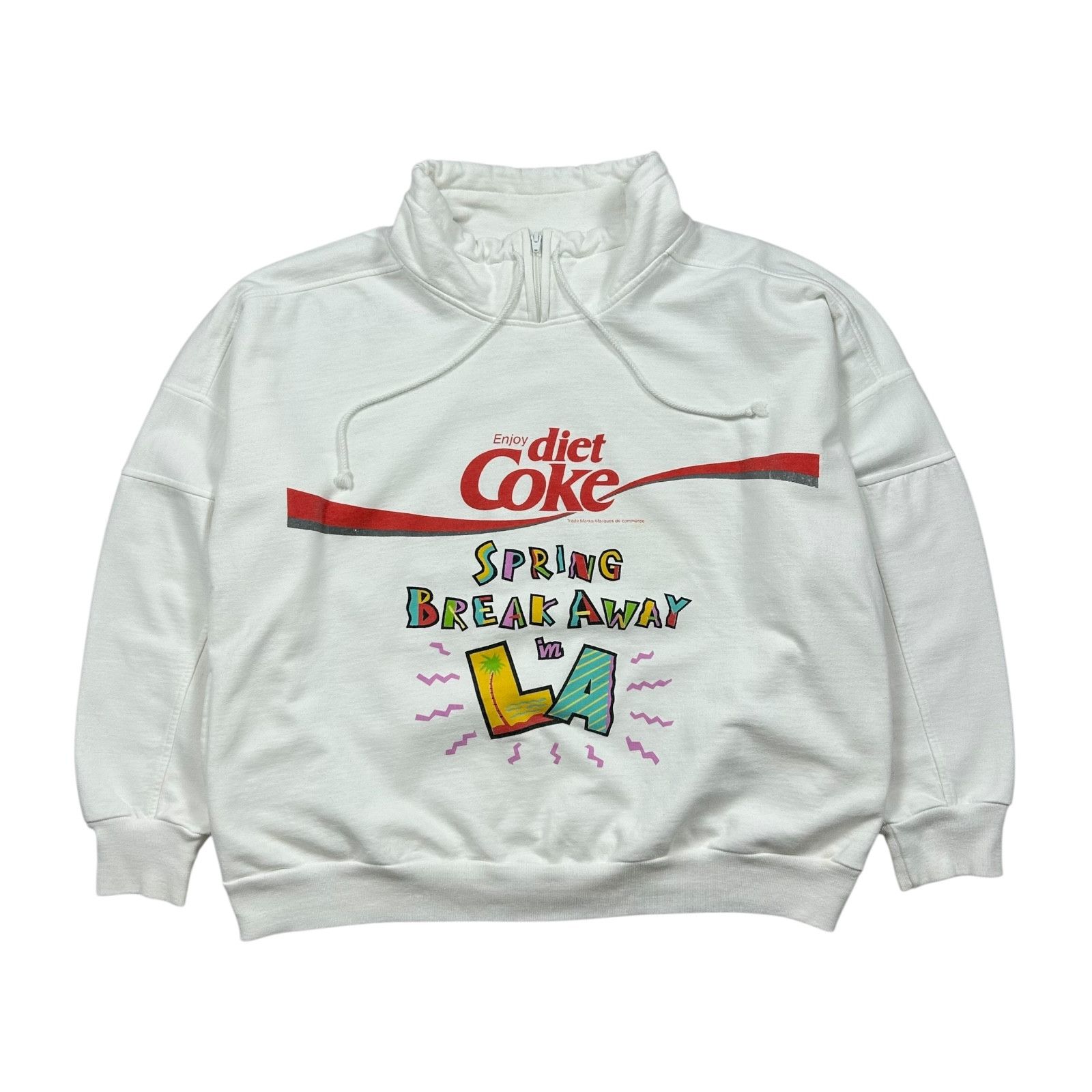 Coca Cola RARE VTG 80s 90s DIET COKE SPRING BREAK IN LA ZIP SWEATSHIRT Size US XL / EU 56 / 4 - 1 Thumbnail