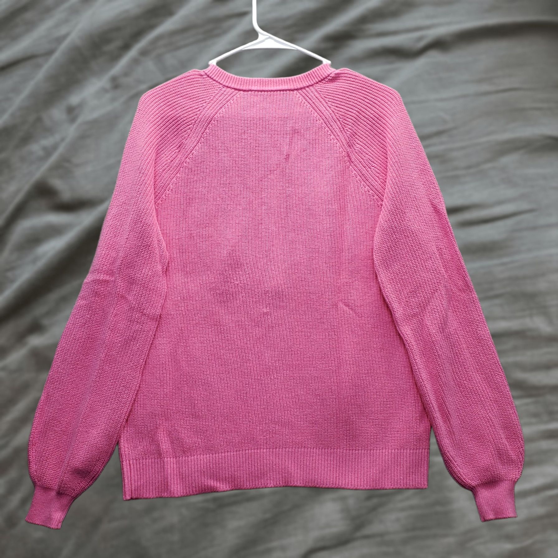 Loft LOFT Womens Pink Henley Sweater Waffle Knit Ribbed Cuff Hem 1/2 Button Size M Regular Knit Pullover Shirt/ Sweater Size M / US 6-8 / IT 42-44 - 1 Thumbnail