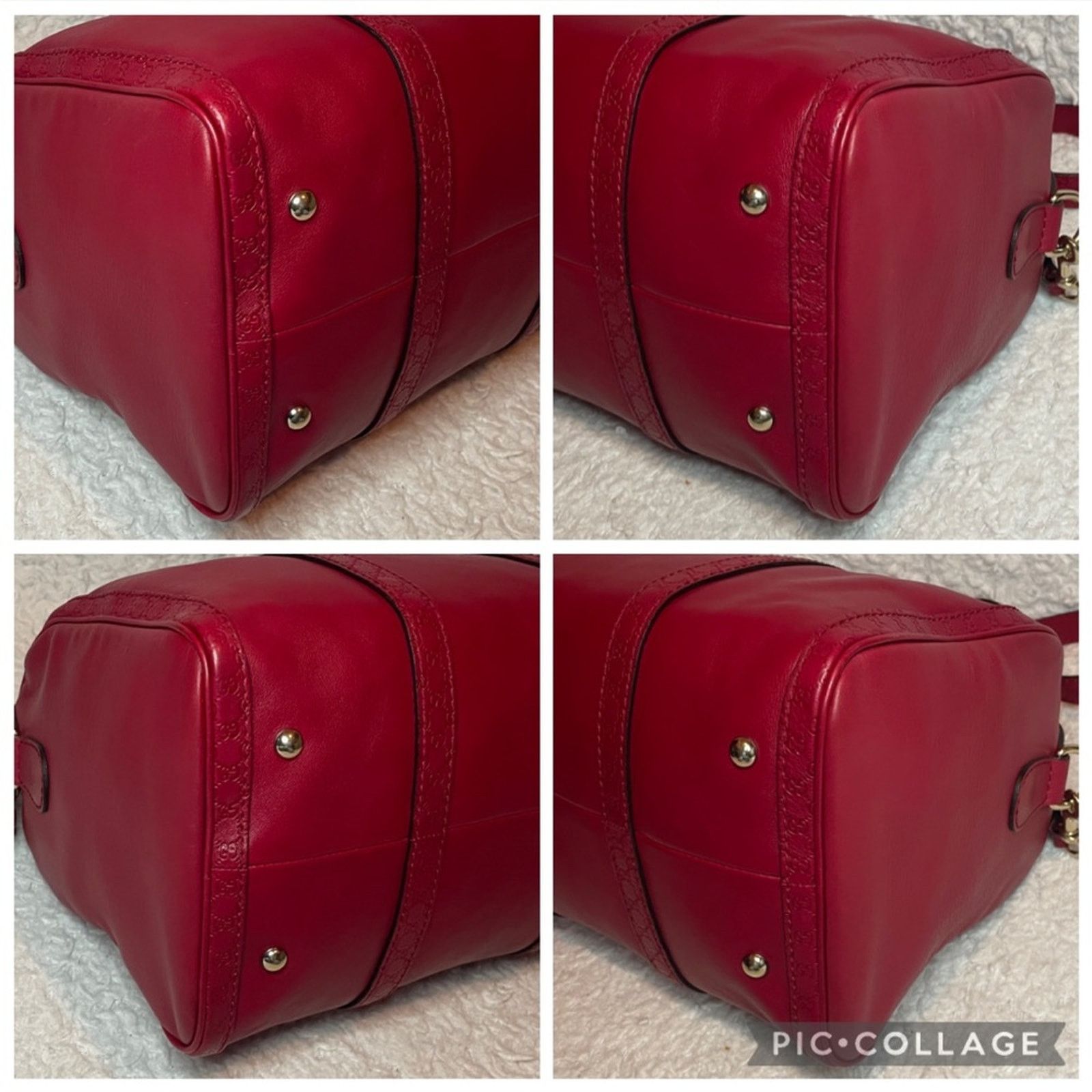 Gucci Gucci Micro Guccissima Red Leather Boston Bag 247205 Size ONE SIZE - 9 Thumbnail
