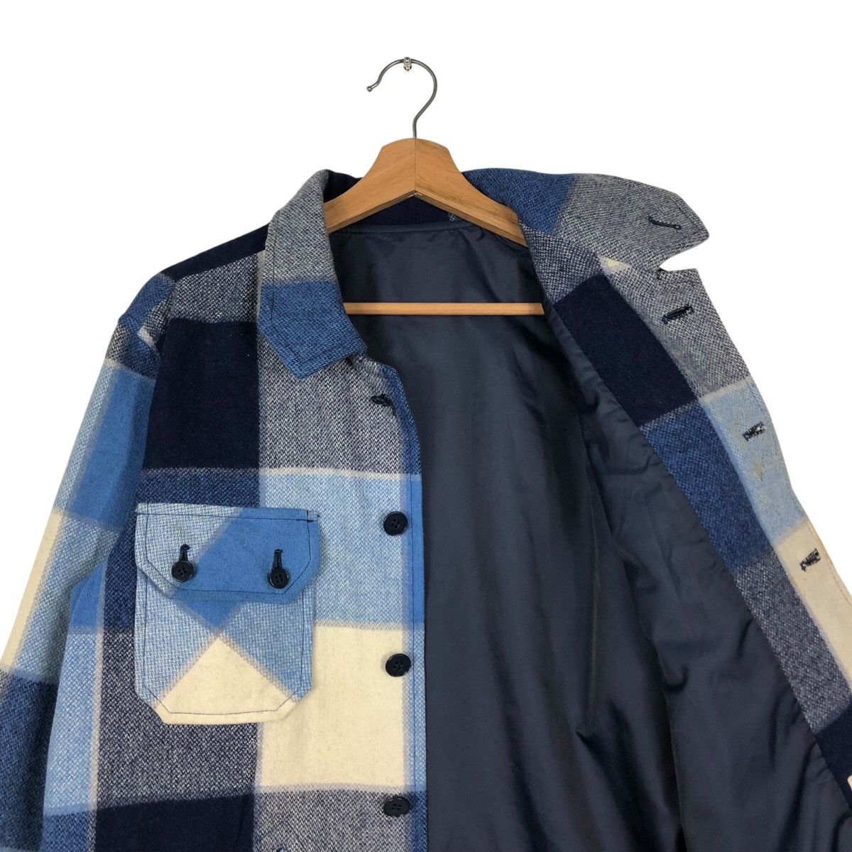 Flannel 📌Vintage Wool Button Jacket R. Brown Tartan Design Check Size US M / EU 48-50 / 2 - 13 Thumbnail