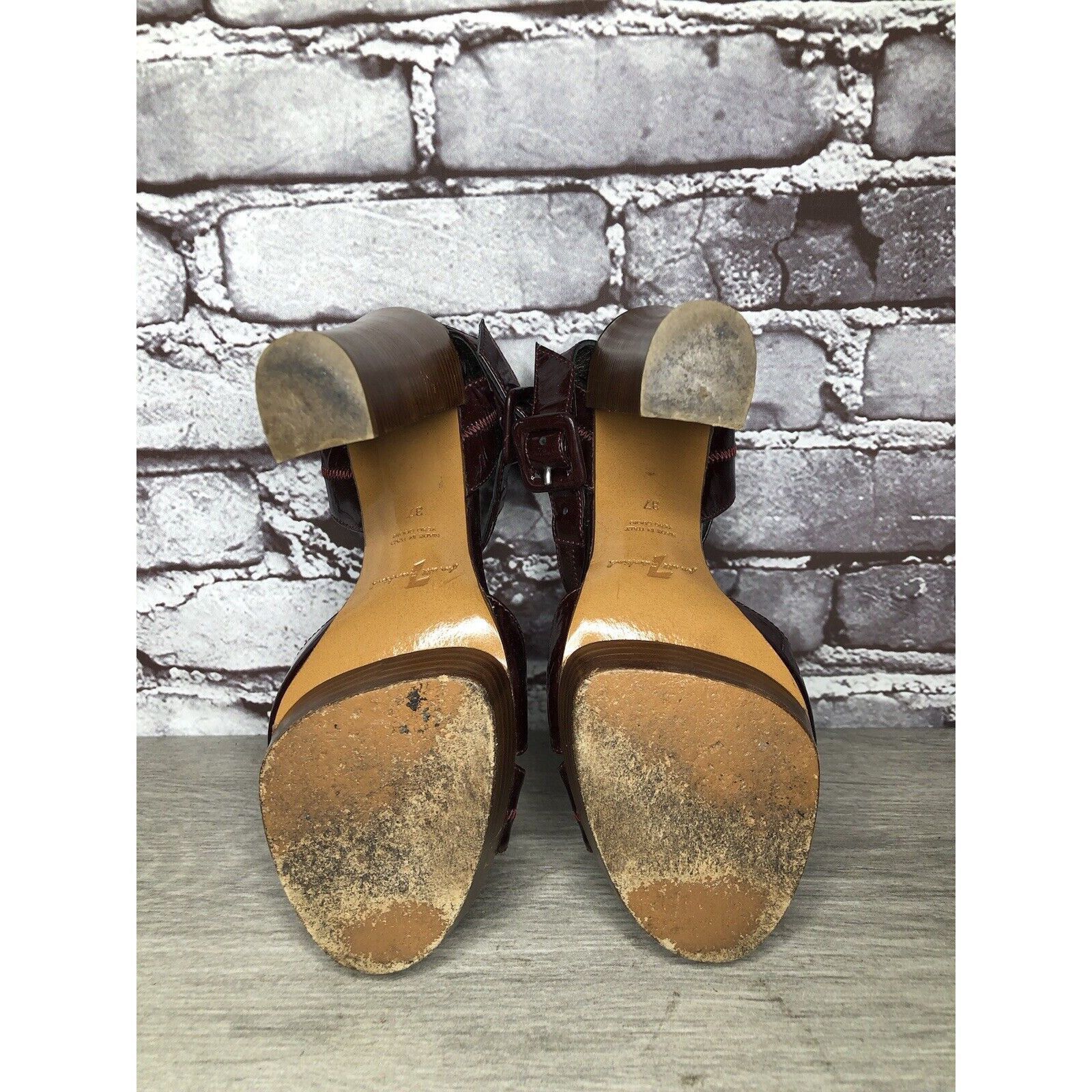 7 For All Mankind 7 Seven For All Mankind Purple Patent Platform Sandals Heels Size US 6.5 / IT 36.5 - 7 Thumbnail