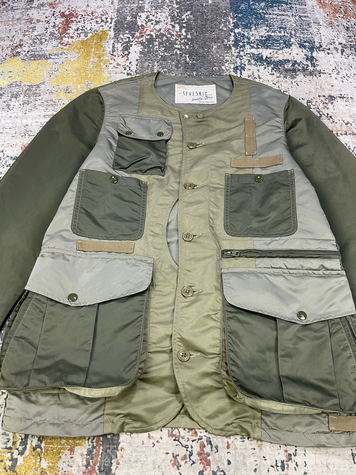 Vintage SEVESKIG Upcycle Rebear Military Jackets Size US M / EU 48-50 / 2 - 5 Thumbnail