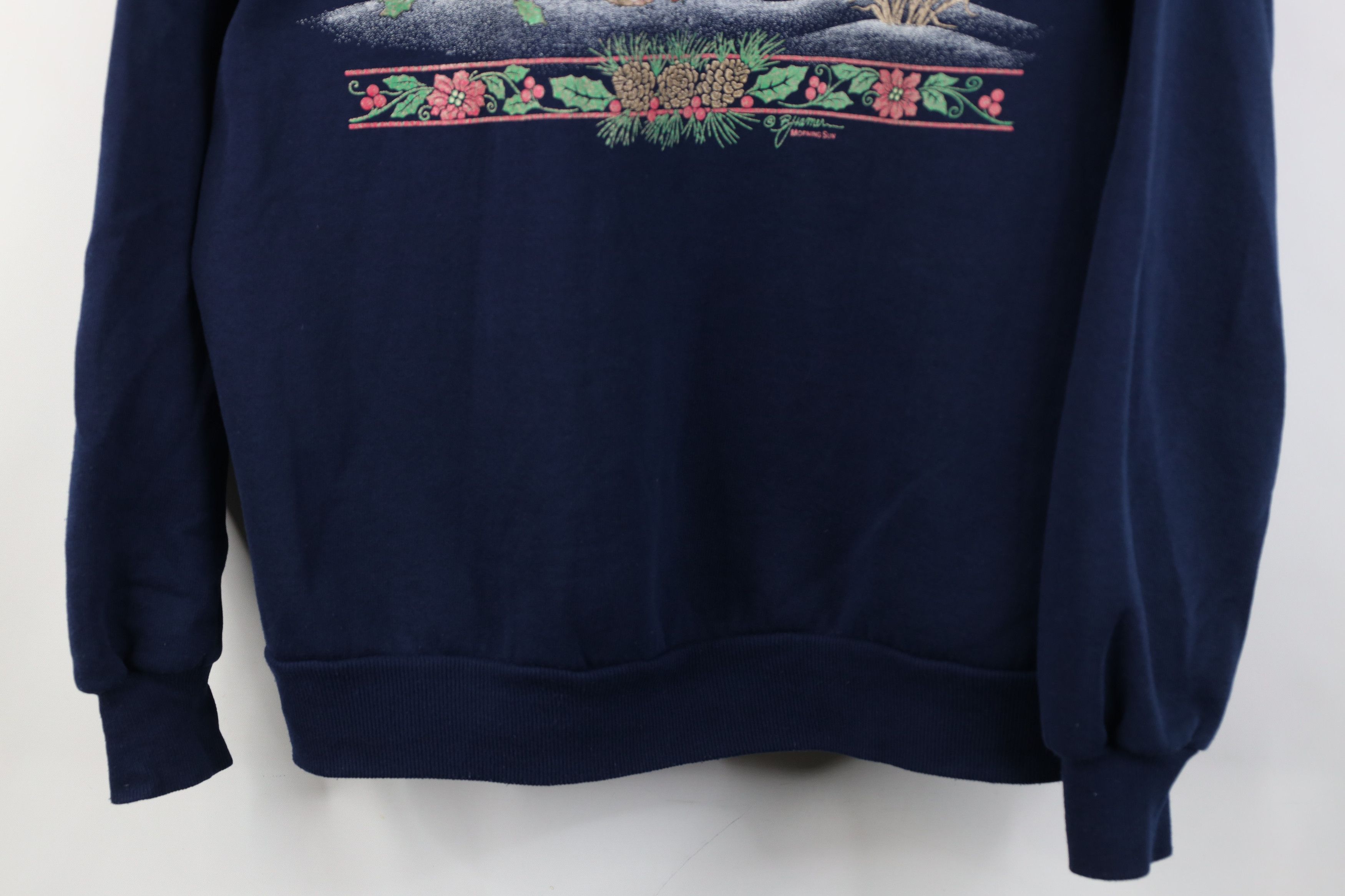Vintage Vintage 90s Streetwear Nature Rabbit Flower Sweatshirt USA Size L / US 10 / IT 46 - 3 Thumbnail