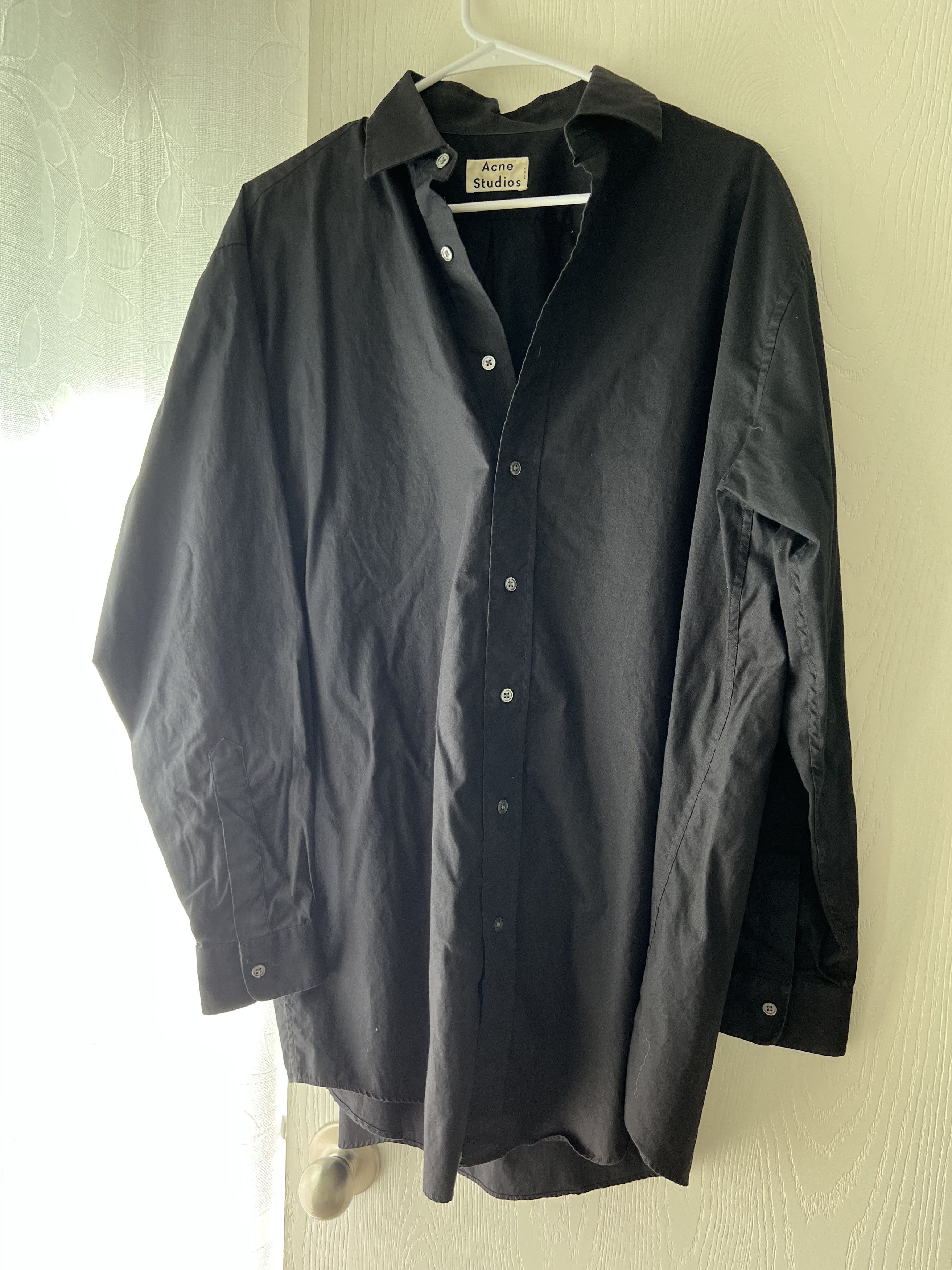Acne Studios Button Up Oversized Shirt Black Size US L / EU 52-54 / 3 - 2 Thumbnail
