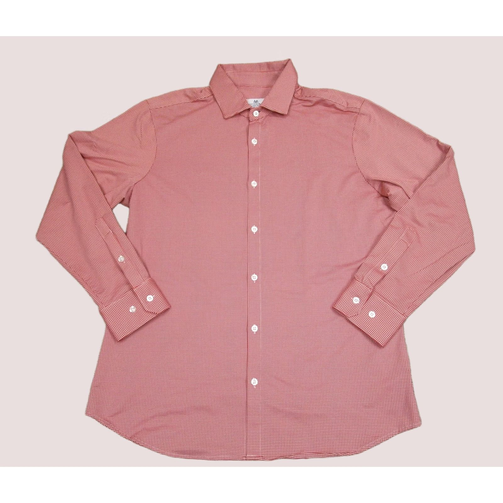 Mizzen+Main Mizzen+Main Shirt Mens XL Red Gingham Dress Long Sleeve Slim Fit American Made Button-Down Shirt Size 46R - 1 Thumbnail