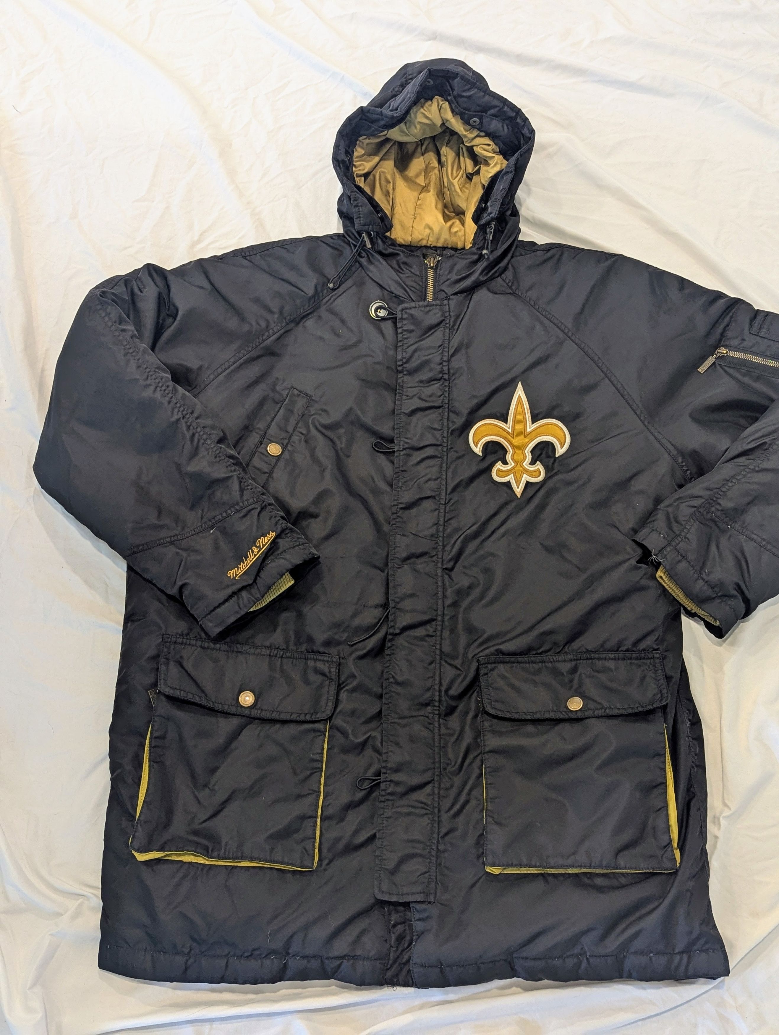 Mitchell & Ness Rare Vintage New Orleans Saints XL Hooded Field Jacket Size US XL / EU 56 / 4 - 1 Thumbnail