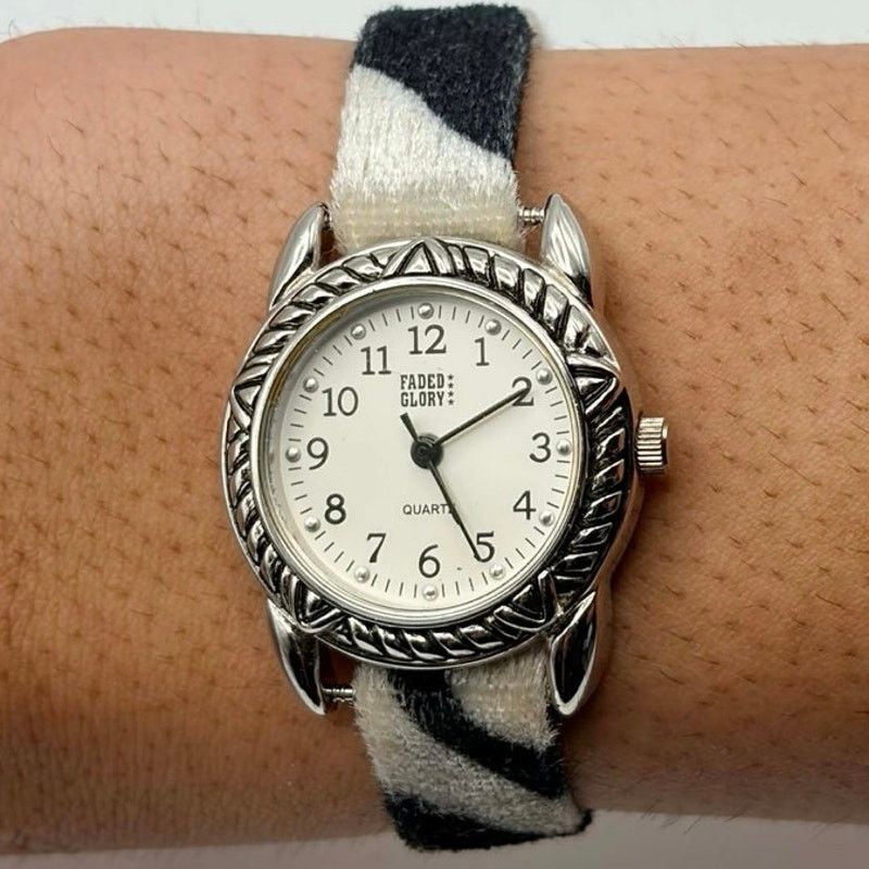 Faded Glory Silver Zebra Faded Glory Watch Size ONE SIZE - 1 Thumbnail
