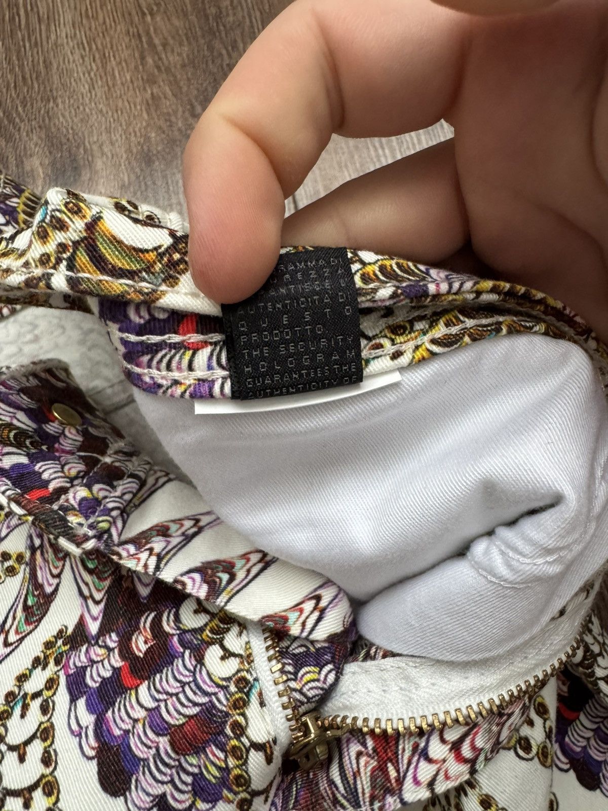 Just Cavalli RRP$490 Just Cavalli Women's Beige full Print Straight Pants Size 26 Size 26" / US 2 / IT 38 - 6 Thumbnail