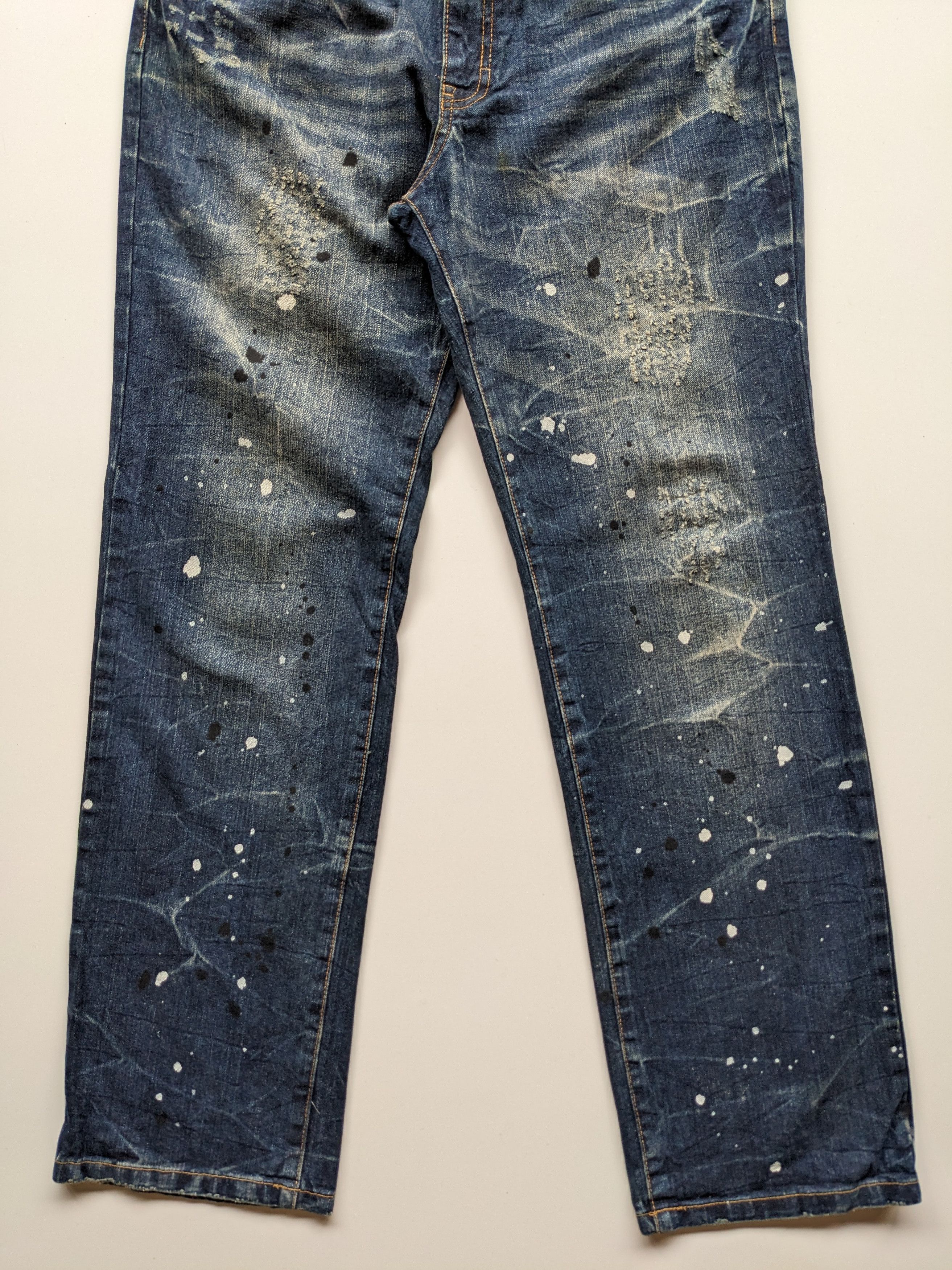 If Six Was Nine × Japanese Brand × Le Grande Bleu (L.G.B.) Japanese brand splash clawmark jeans Size US 34 / EU 50 - 4 Thumbnail