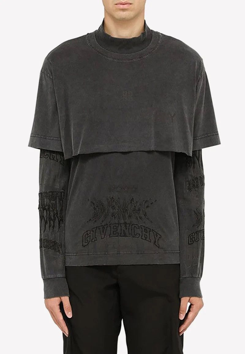 Givenchy Givenchy Layered Dyed Long Sleeves T-Shirt Size US M / EU 48-50 / 2 - 1 Thumbnail