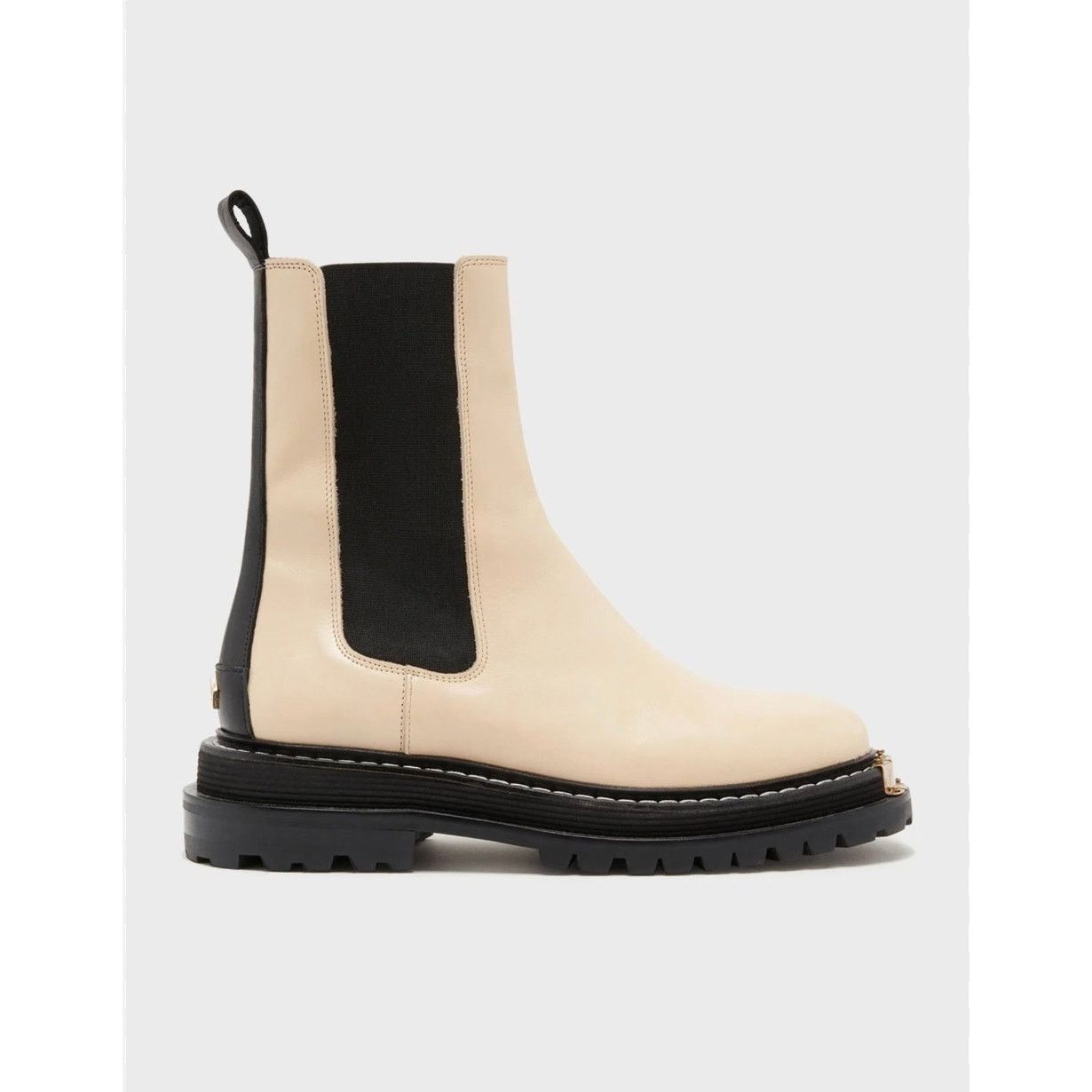 Sandro NEW Sandro Liam Ecru Leather Chelsea Boots 36 Size US 5.5 / IT 35.5 - 1 Thumbnail