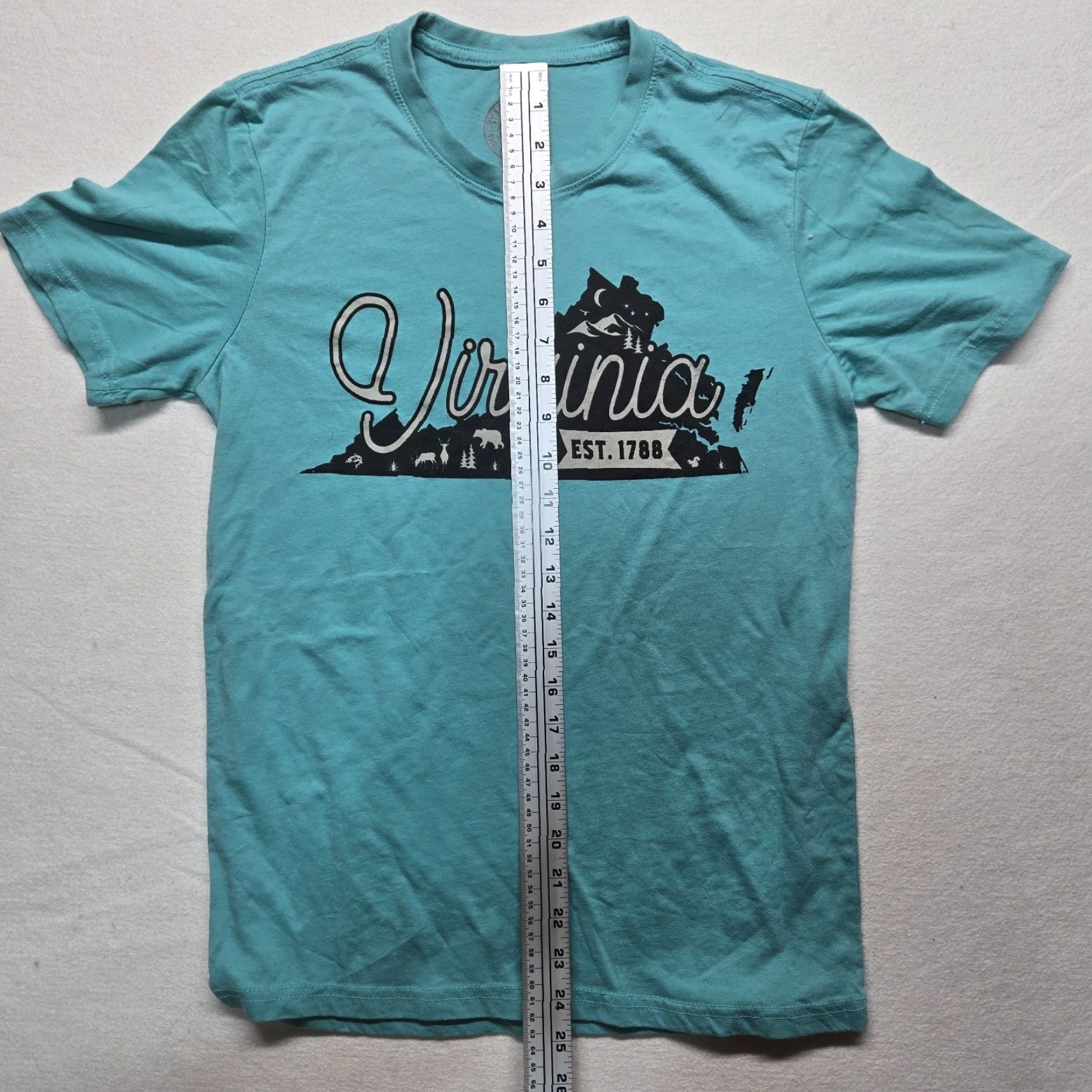 Vintage Blue Virginia State Hometown Pride Tee Shirt Short Sleeve Adult M Blue Virginia State Shirt M Mens USA Patriotic Graphic Tee 90s? Size US M / EU 48-50 / 2 - 6 Thumbnail