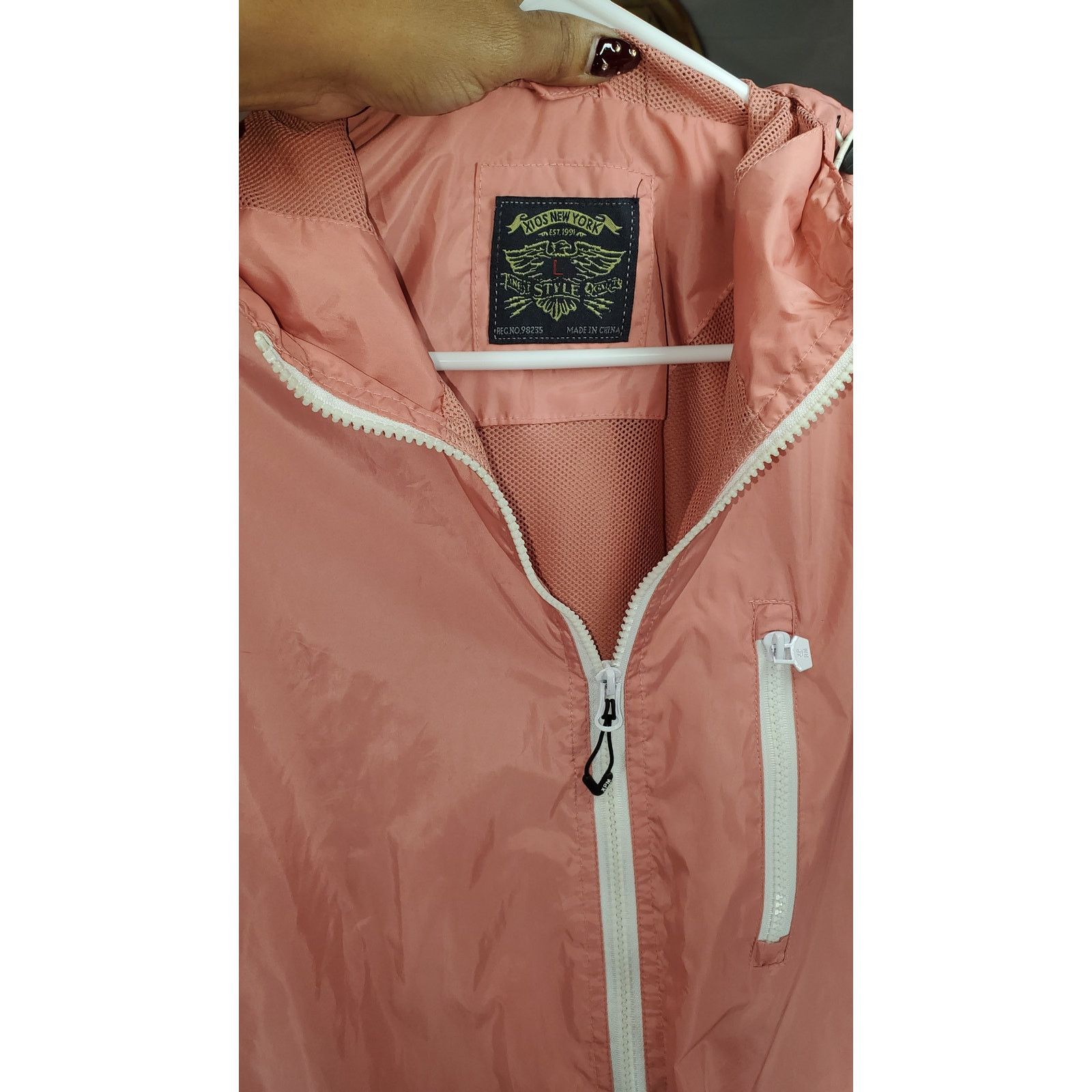 Other Kios New York Women’s Pink Hooded Windbreaker Jacket Size L Size L / US 10 / IT 46 - 6 Thumbnail
