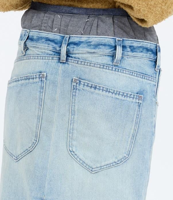 Maison Margiela o1bcso1str0526 Long Denim Skirt in Light Blue Size 28" / US 6 / IT 42 - 9 Thumbnail