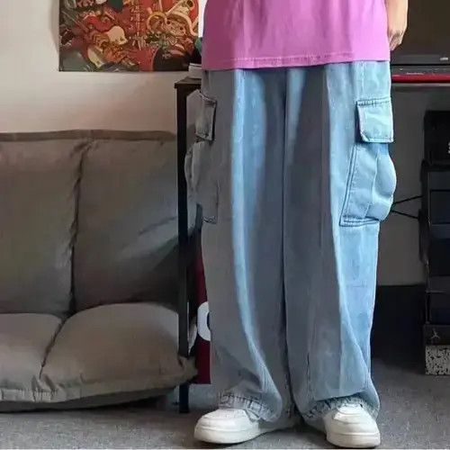 Harley Baggy Denim Cargo Pants
