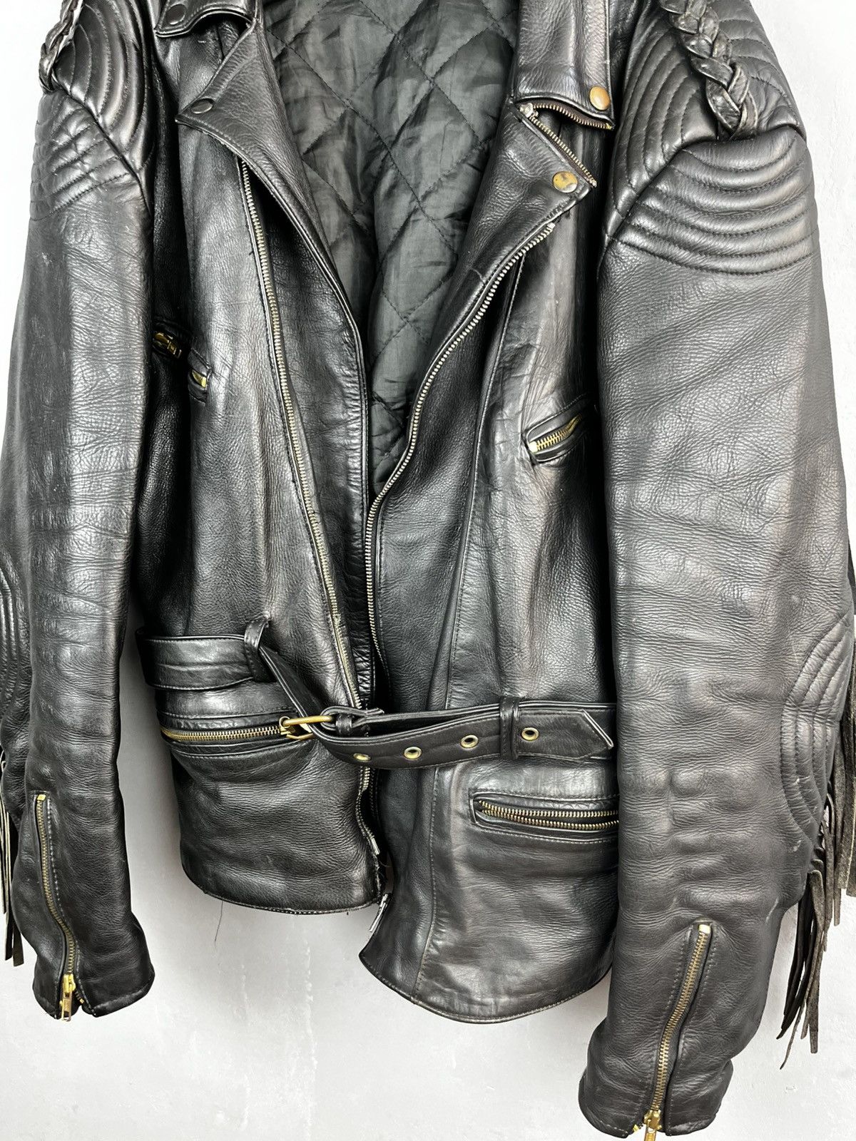 Genuine Leather × Leather × Vintage Leather Jacket vintage 90s Kurt Cobain style Size US L / EU 52-54 / 3 - 5 Thumbnail