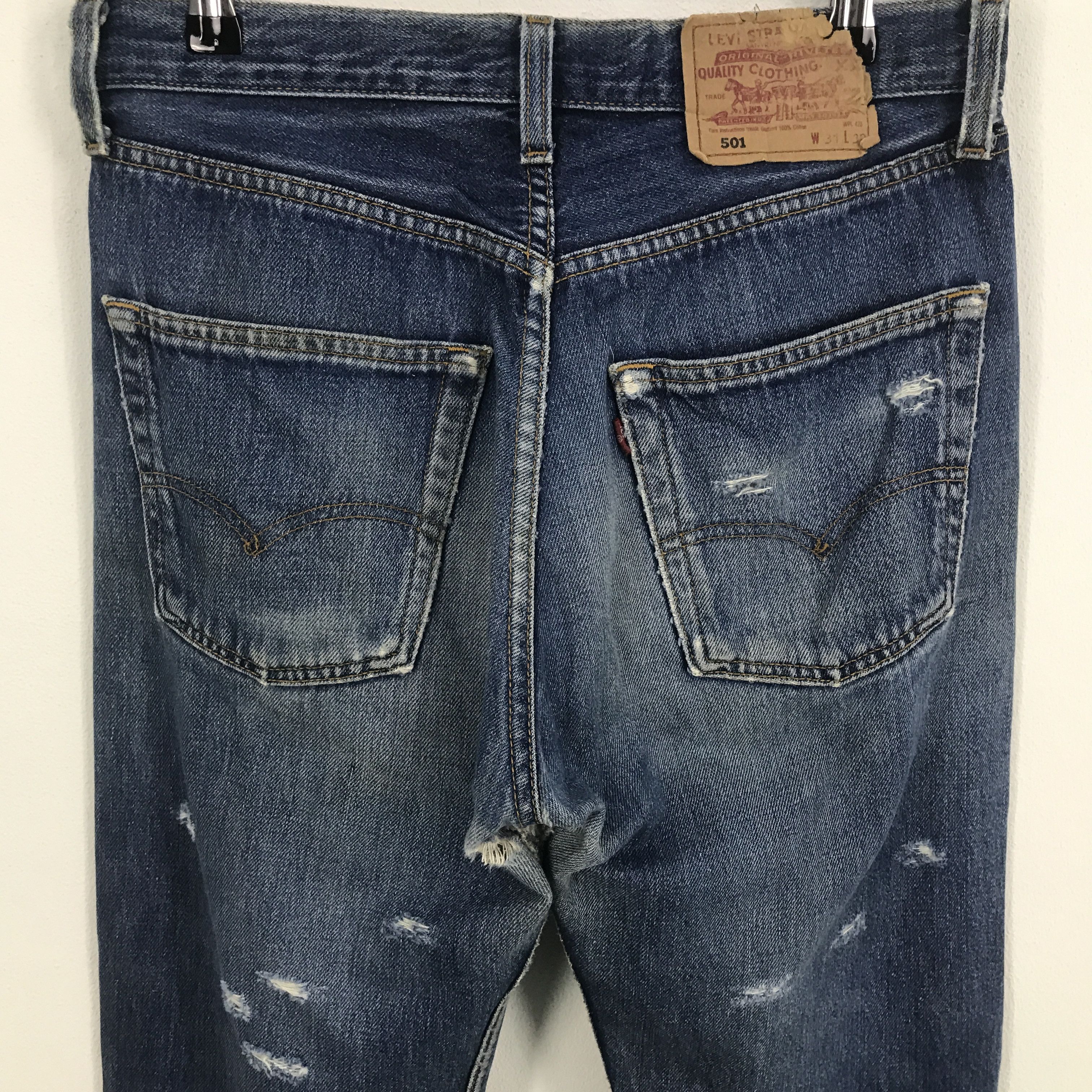Levi's Rare Levis 501 Distressed Style Denim Jeans Size US 31 - 5 Thumbnail