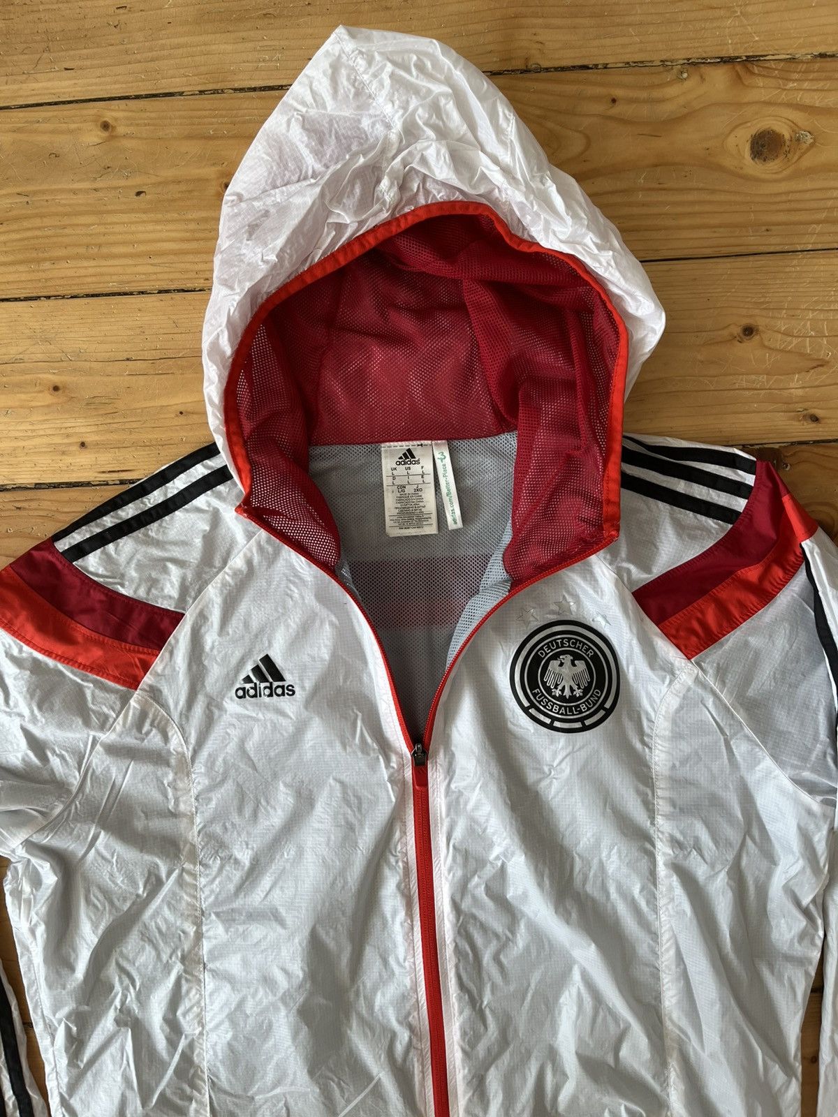Adidas Adidas 2013-14 Germany adidas Hooded Rain Jacket Size US L / EU 52-54 / 3 - 5 Thumbnail