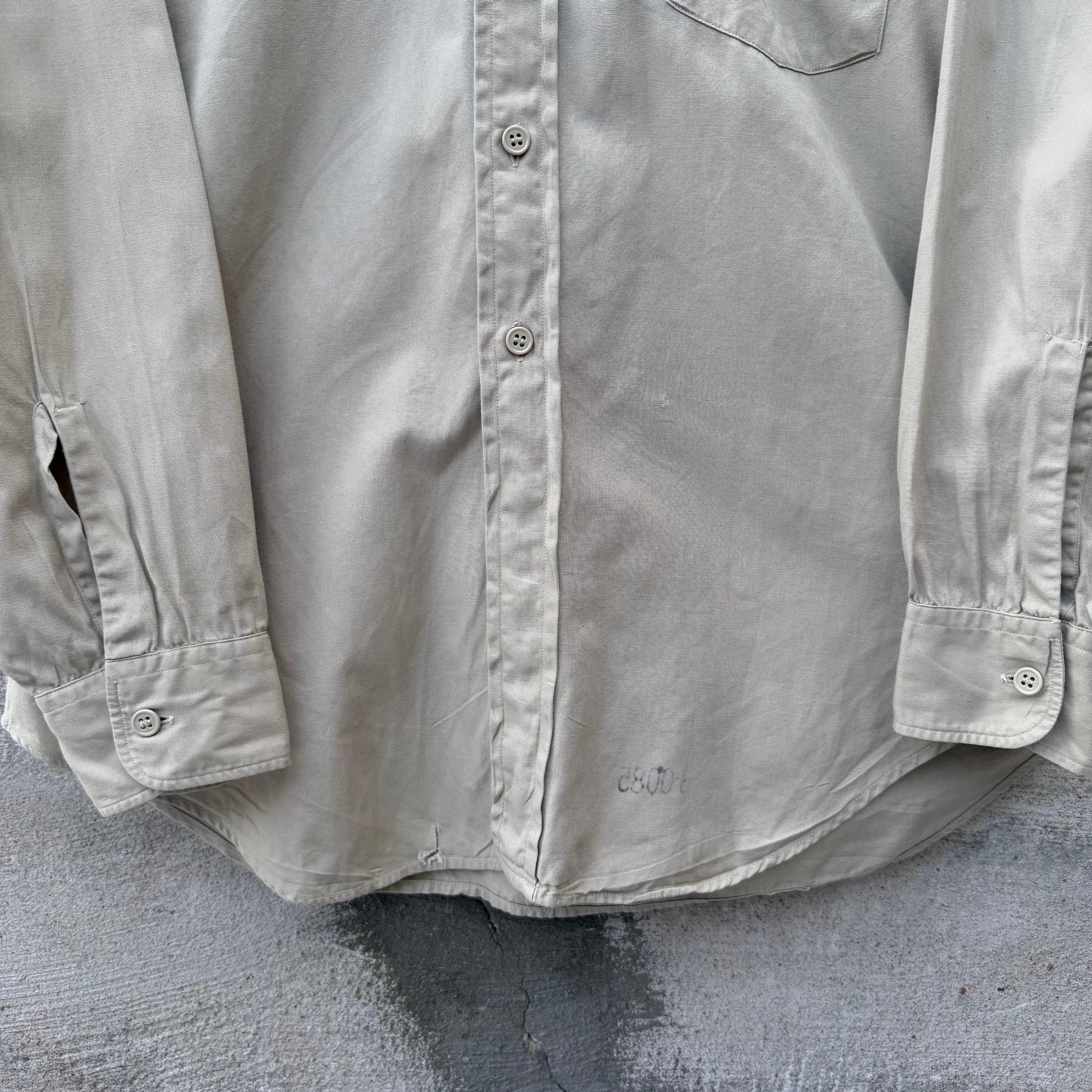 Vintage 40's US Military Tan Khaki Button Down Shirt Size US M / EU 48-50 / 2 - 2 Thumbnail