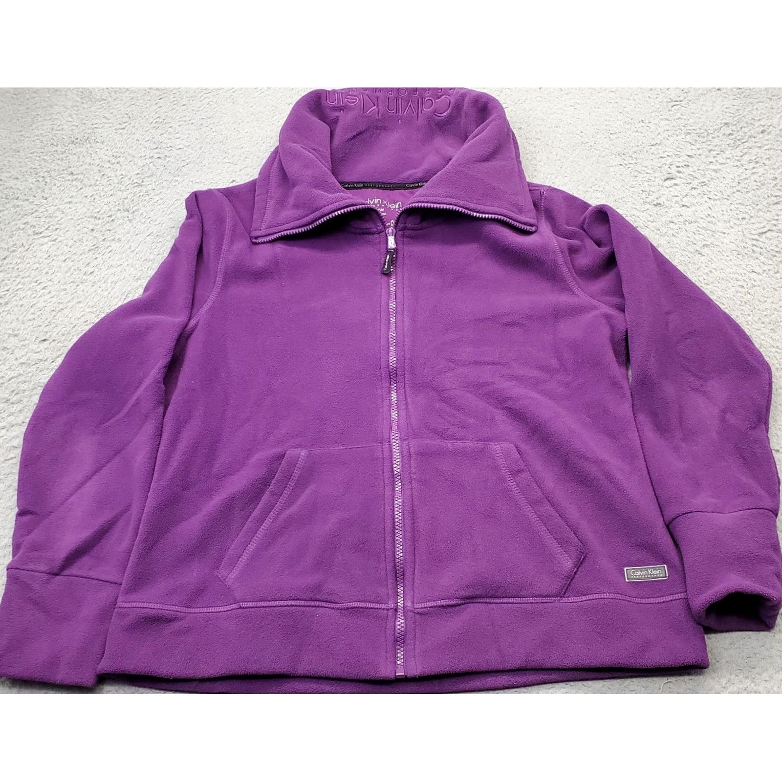 Calvin Klein Calvin Klein Womens Jacket M Purple Quick-Dry Full Zip Fleece Breathable Outdoor Casual Plain Jacket Size M / US 6-8 / IT 42-44 - 2 Thumbnail