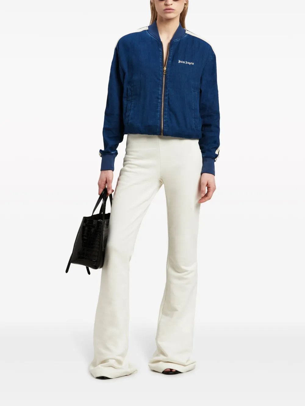 Palm Angels o1y1125 Bomber Jacket in Blue/White Size S / US 4 / IT 40 - 6 Thumbnail