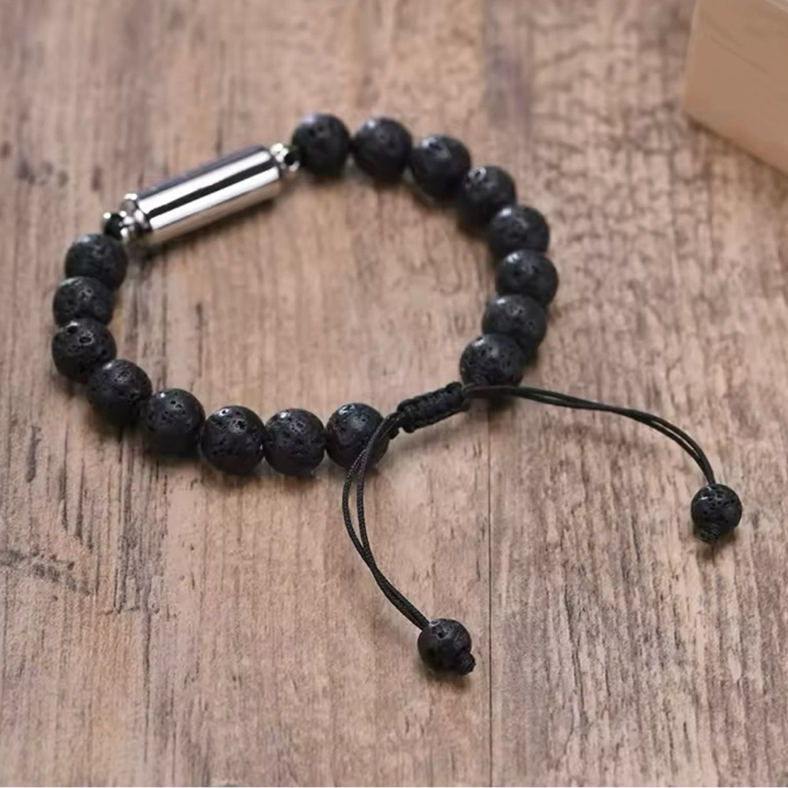 Other Lave Stone Beaded Stainless Steel Mens Bracelets Size ONE SIZE - 5 Thumbnail