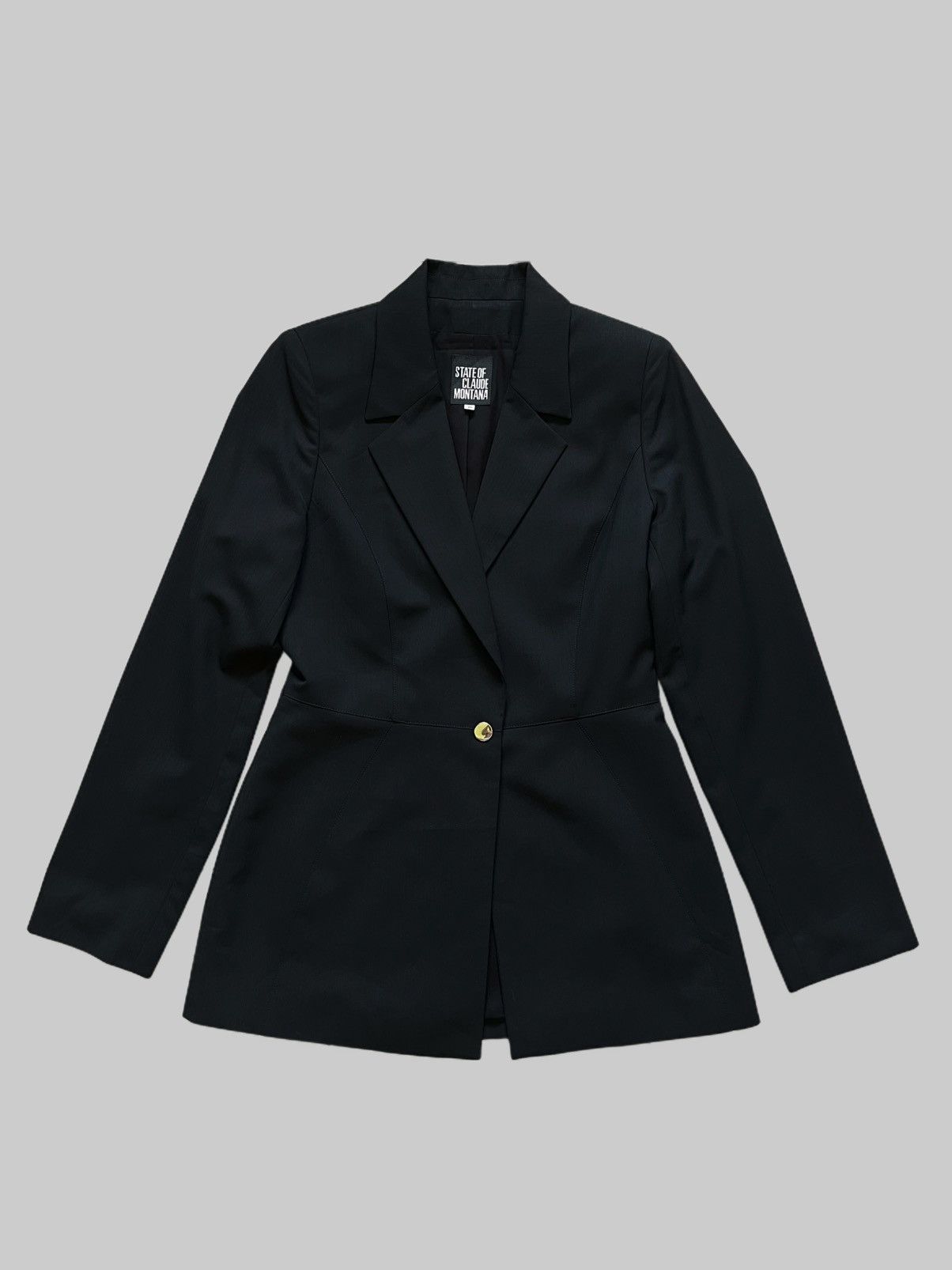 Claude Montana Vintage Claude Montana Black Fitted Blazer Suit Jacket Size S / US 4 / IT 40 - 1 Thumbnail