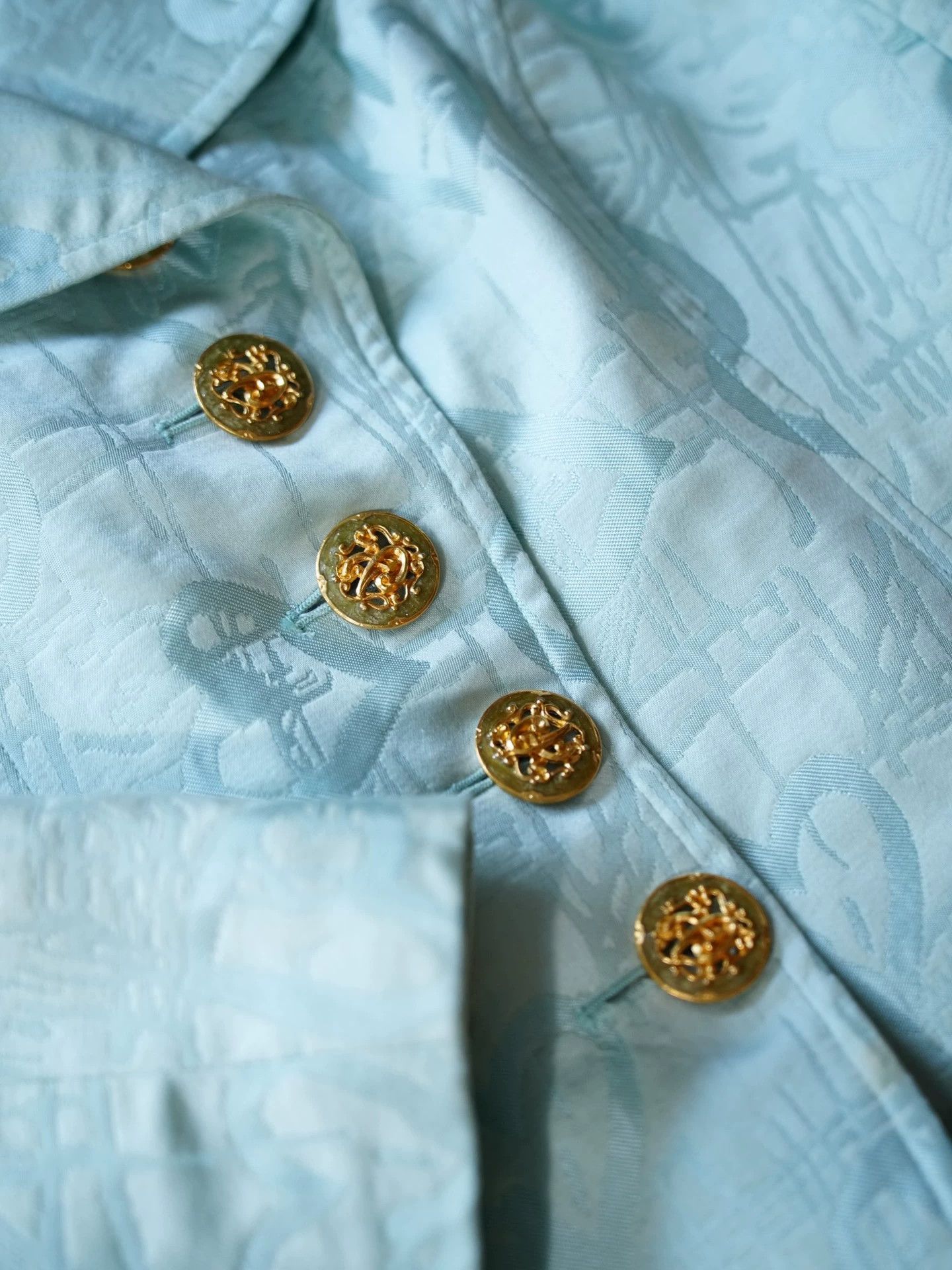 Christian Lacroix Christian Lacroix Vintage Light Blue Brocade Blazer Women's Size S / US 4 / IT 40 - 3 Thumbnail