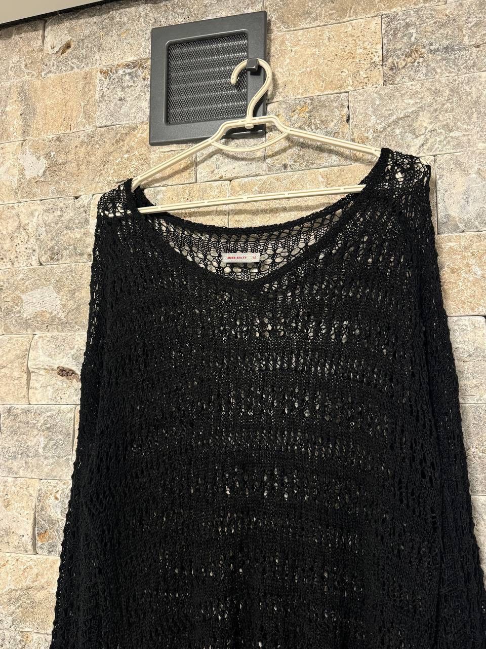 Miss Sixty Miss Sixty Black Knit Mesh Sweater Top Size M / US 6-8 / IT 42-44 - 3 Thumbnail
