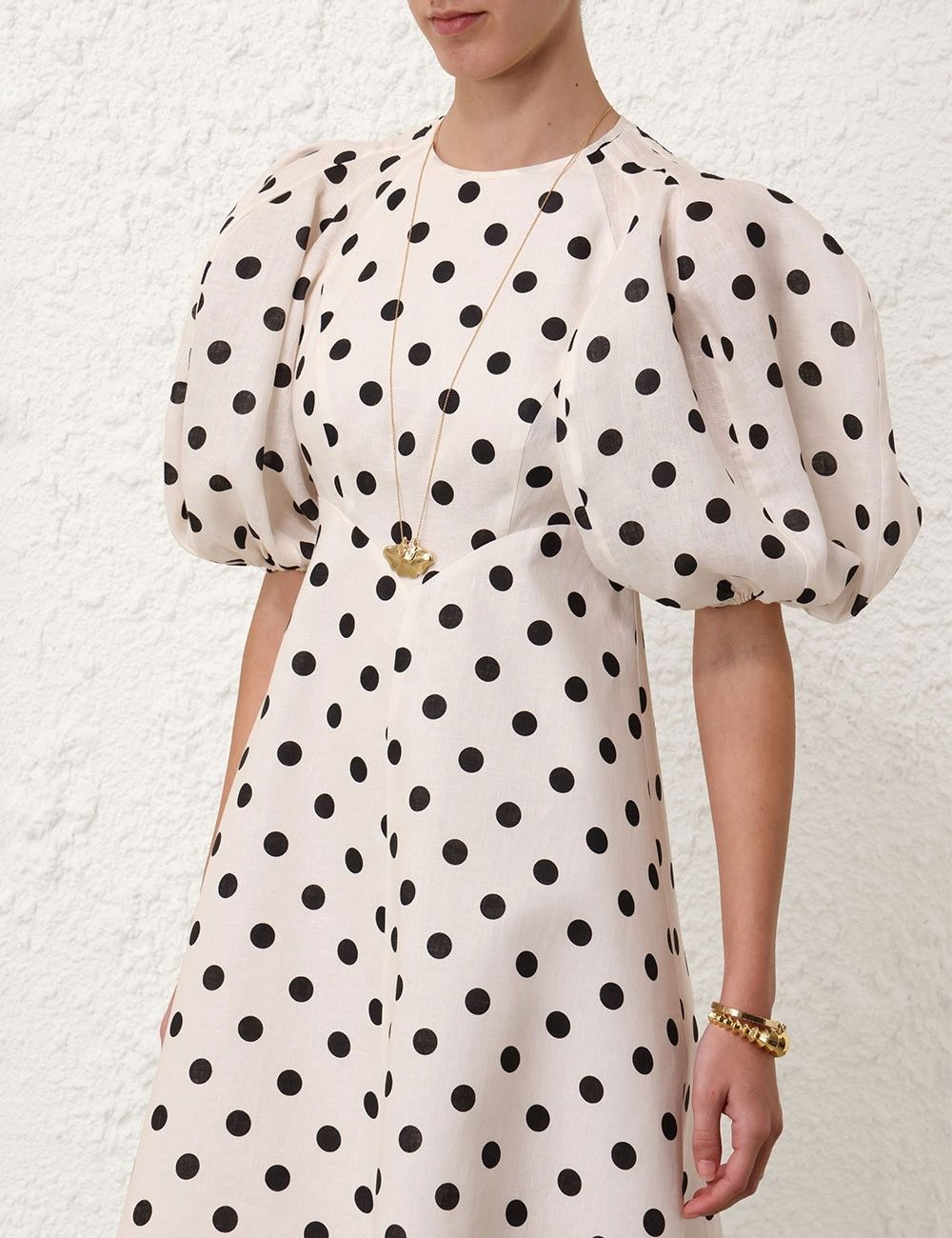 Zimmermann oc11z0825 Midi Day Dress in Cream/Black Size XS / US 0-2 / IT 36-38 - 5 Thumbnail