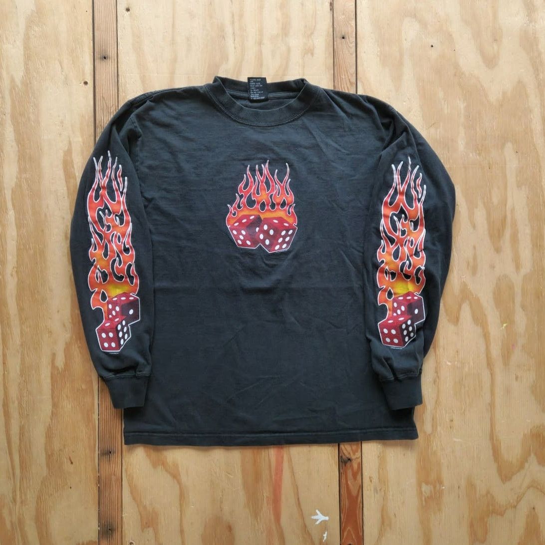 Vintage Vintage Bikers Den Flames Dice Double Sided Shirt Grunge Y2k Size M / US 6-8 / IT 42-44 - 5 Thumbnail