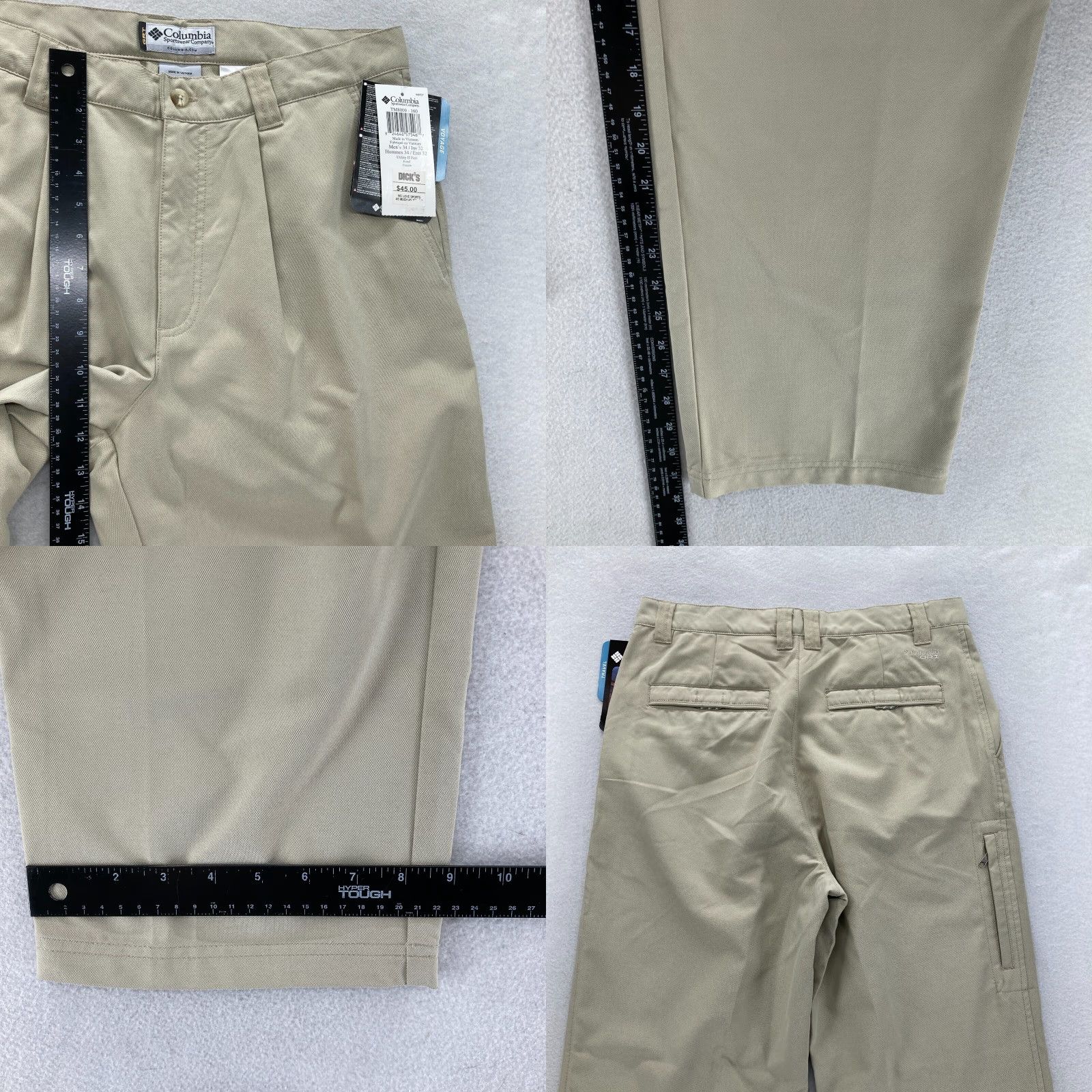 Vintage Columbia GRT Utility II Hiking Pants Mens 34x32 Fossil Beige Pleated Straight Size US 34 / EU 50 - 8 Thumbnail
