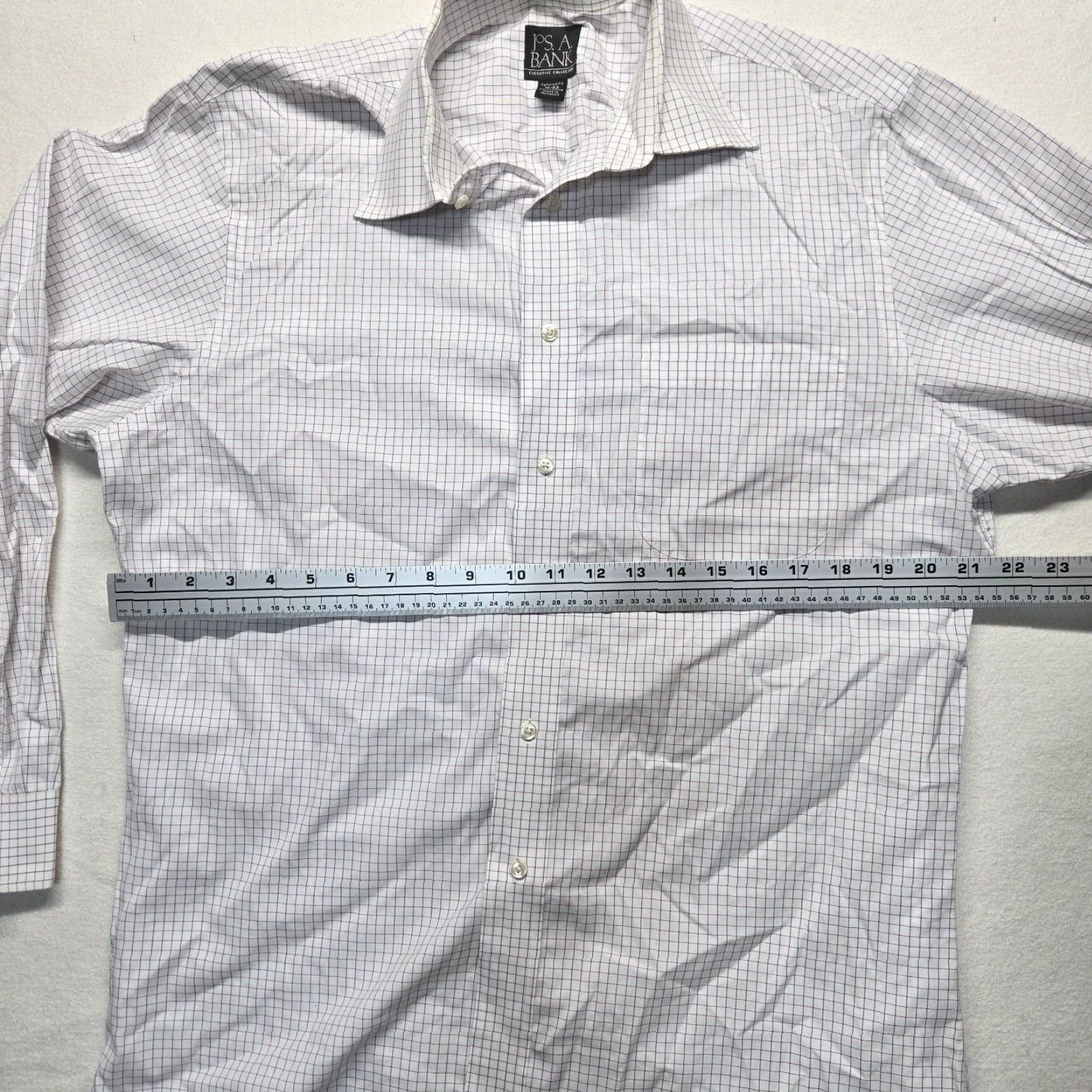 Jos. A. Bank VINTAGE Jos A. Bank White Dress Shirt Men 16 33 Long Sleeve Button-Up Cotton Casual Formal Size 42R - 4 Thumbnail