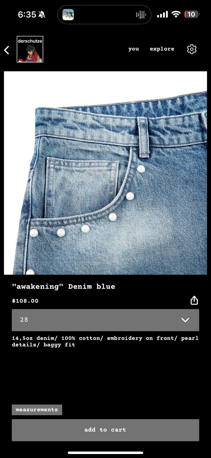 Derschutze "awakening" Denim blue Size US 32 / EU 48 - 4 Thumbnail