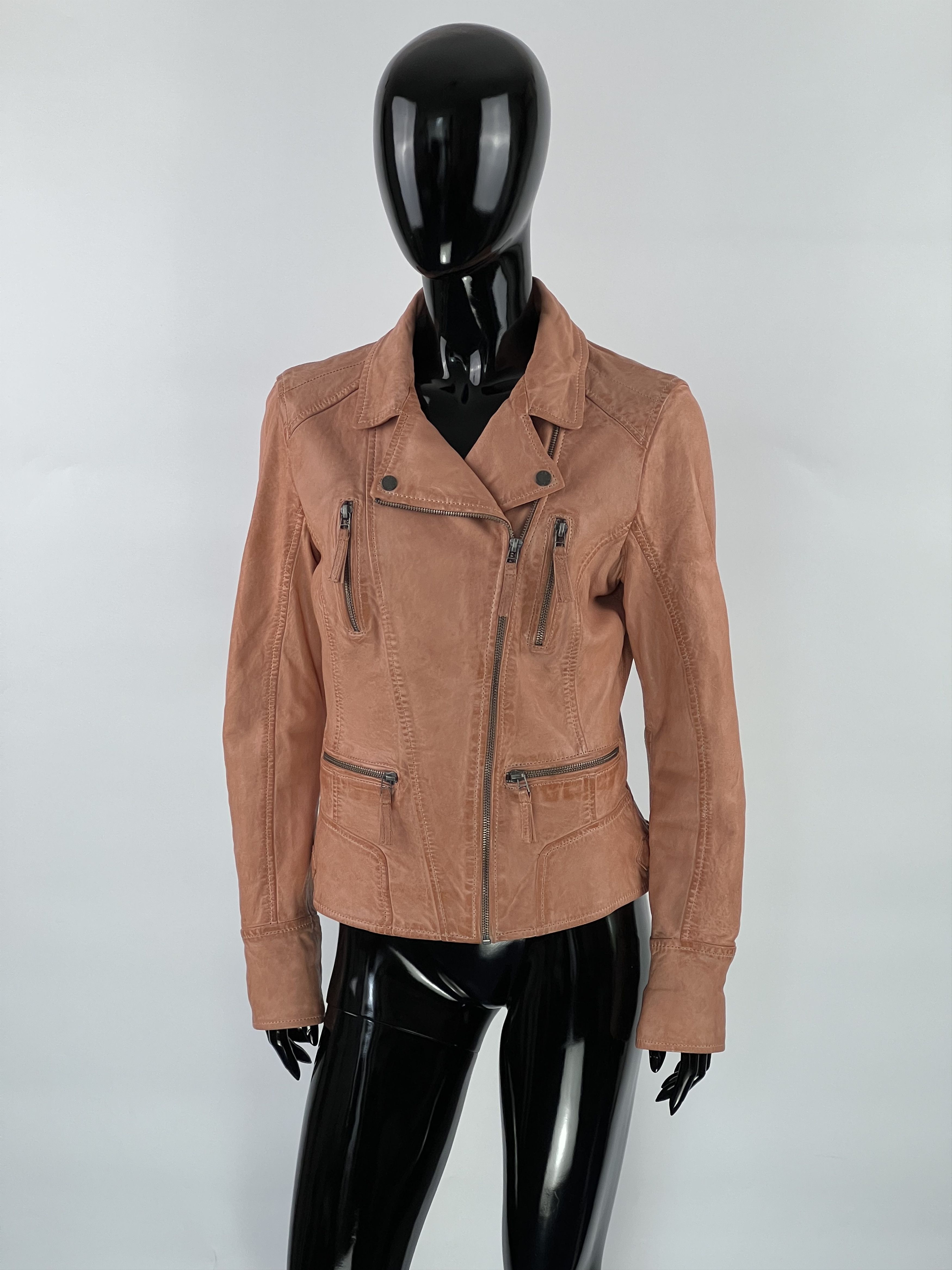 Designer Oakwood Women's Leather Biker Jacket Size M / US 6-8 / IT 42-44 - 1 Thumbnail