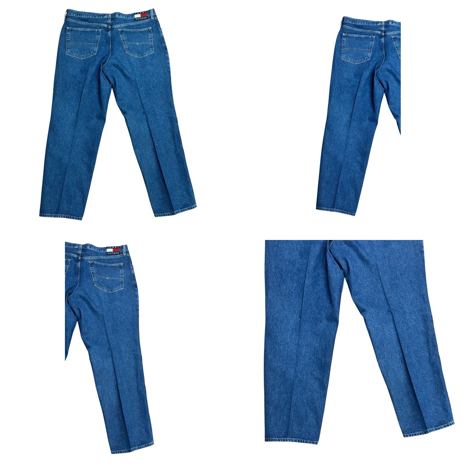 Tommy Hilfiger VINTAGE Tommy Hilfiger Jeans Mens 42 Dark Wash Relaxed Flag 90s Grunge Hip Hop Punk Rock 5-Pocket Denim Blue Jeans Mens Size US 42 / EU 58 - 9 Thumbnail