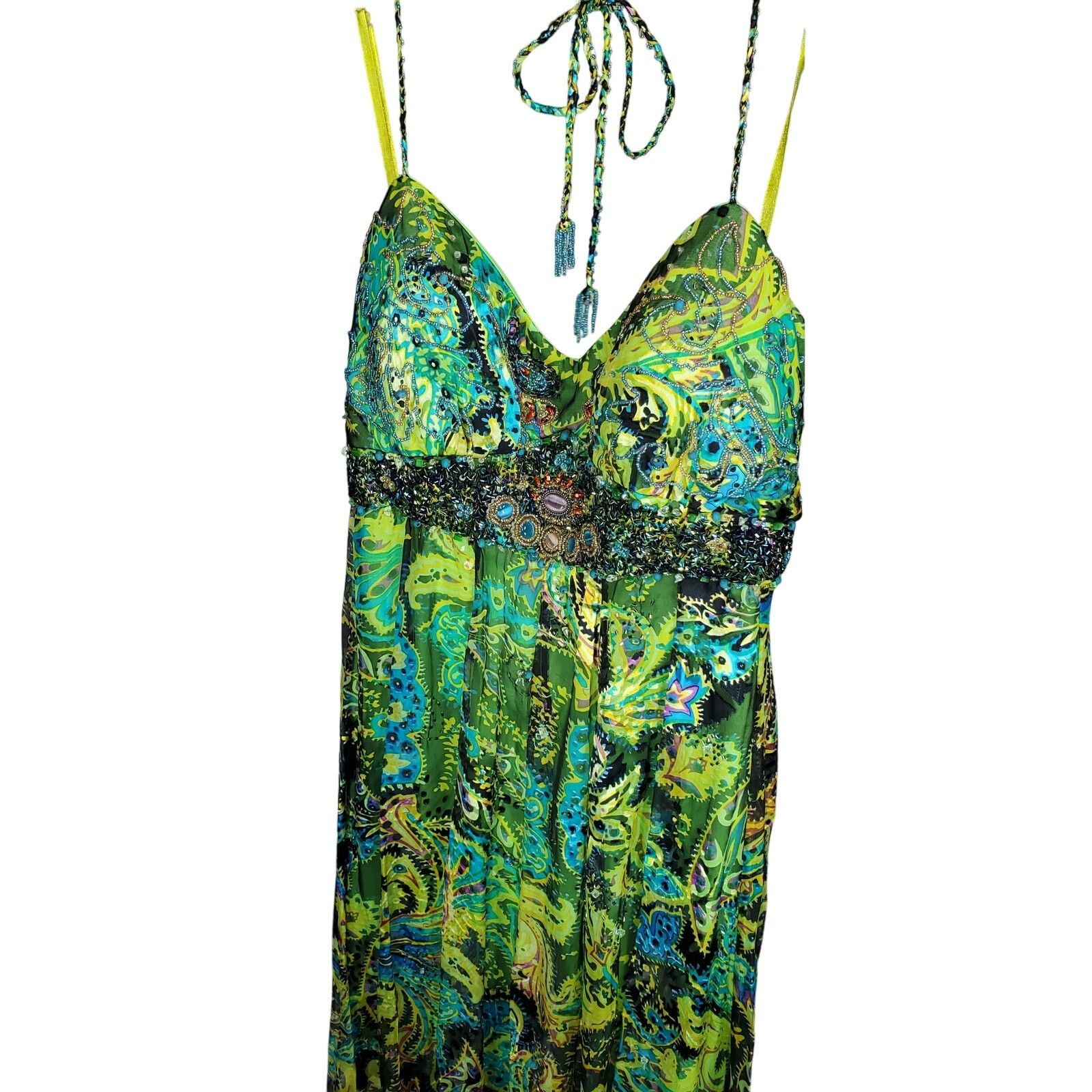 Other Dolce Jovani Green Beaded Halter Evening Dress Size 20 NWT Size 3XL / US 20-22 - 3 Thumbnail