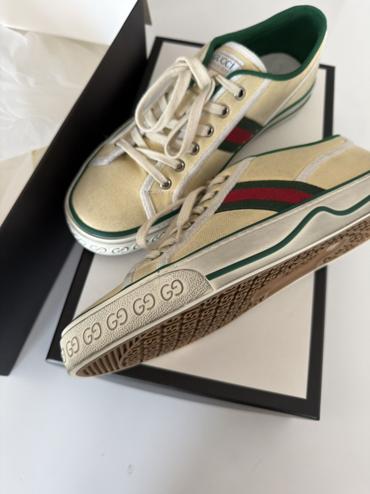 Gucci GUCCI Tennis 1977 distressed GG Canvas Web Mens Size 8 Size US 8 / EU 41 - 5 Thumbnail
