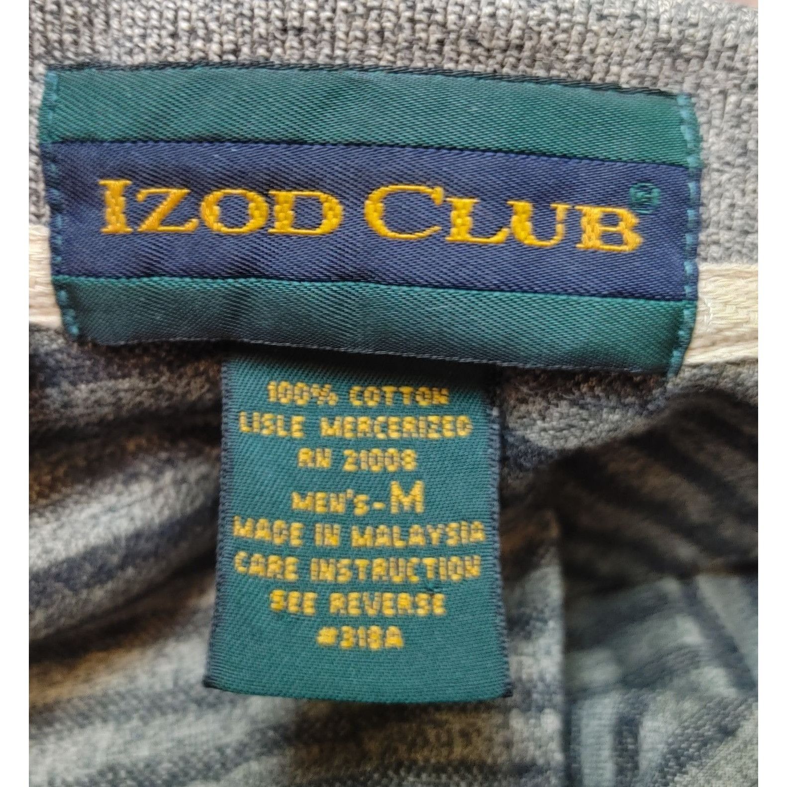 Other IZOD CLUB Mens M PGA West Embroidered Brown Striped Golf Pol Size US M / EU 48-50 / 2 - 3 Thumbnail