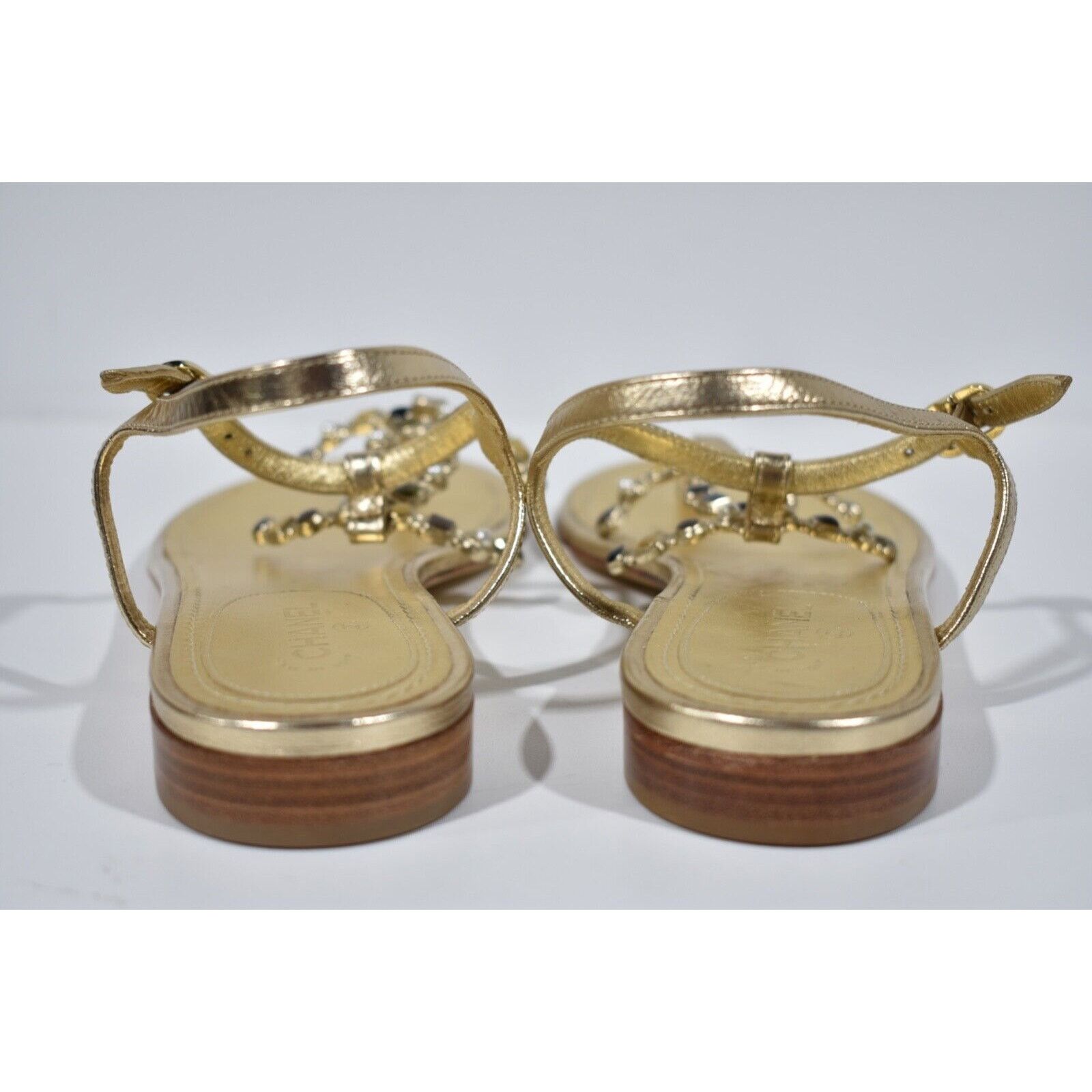 Chanel Chanel 19P Gold Metallized Lambskin CC Logo Mule Slide Size US 6 / IT 36 - 11 Thumbnail