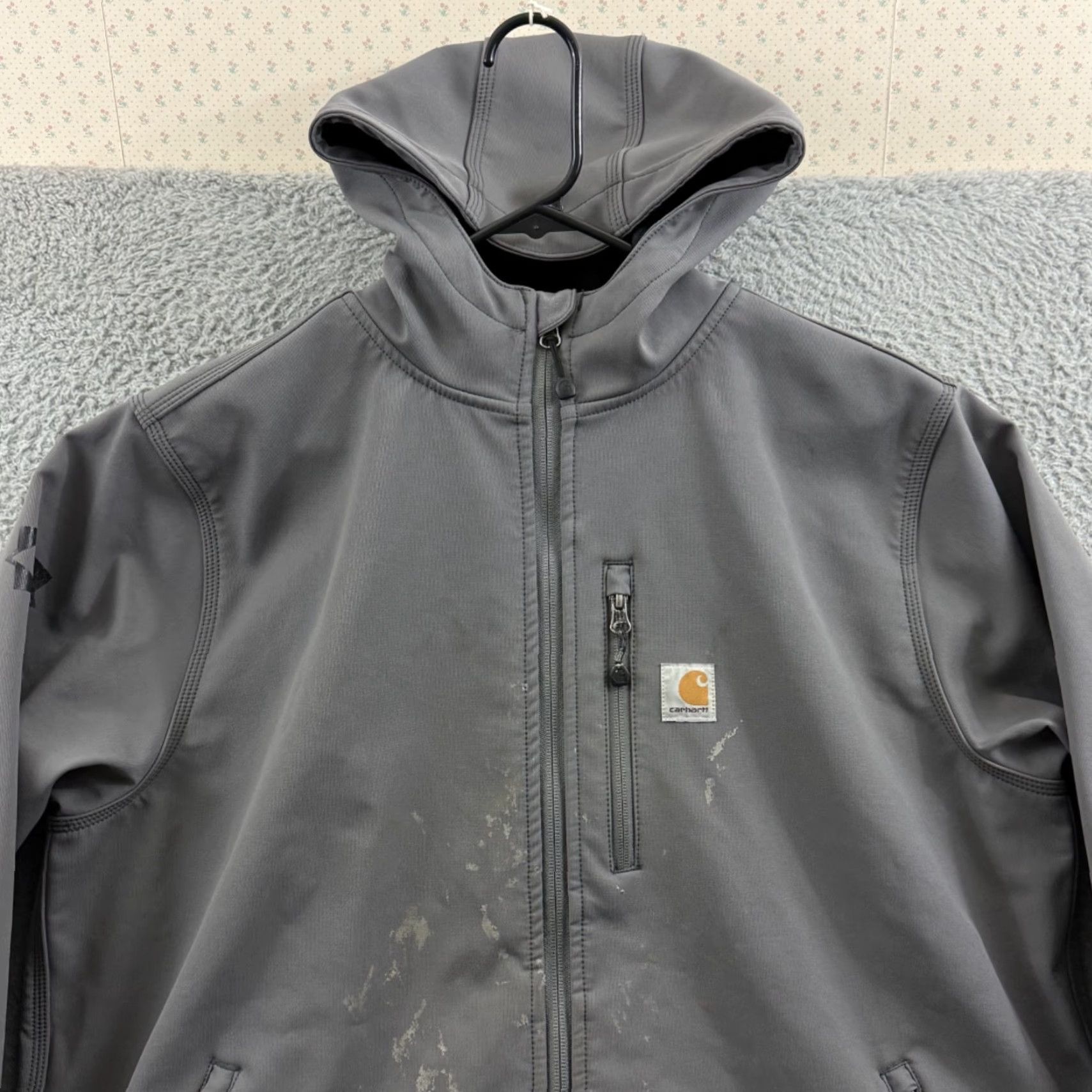 Carhartt VINTAGE Carhartt Crowley Jacket Men XL Gray Fleece Lined Rain Defender Soft Shell Hooded Size US XL / EU 56 / 4 - 3 Thumbnail
