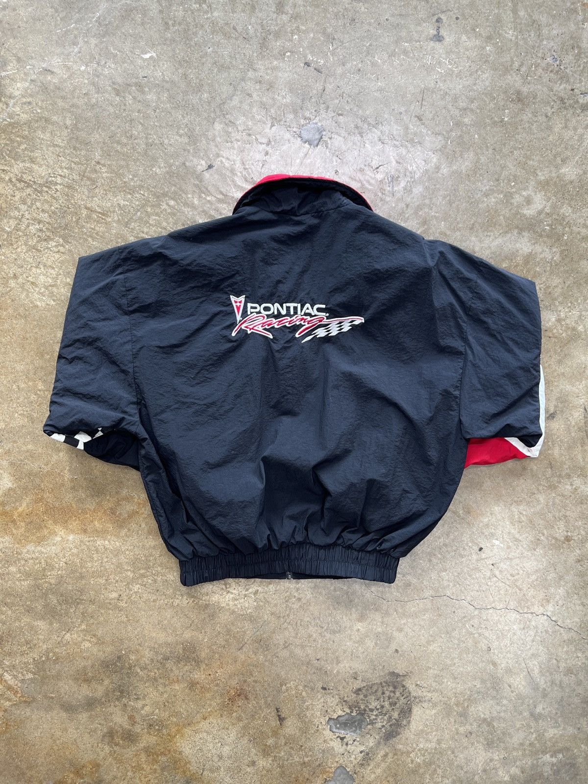 NASCAR Vintage 90s NASCAR Pontiac Racing Checkered Flag Jacket XL Size US XL / EU 56 / 4 - 5 Thumbnail