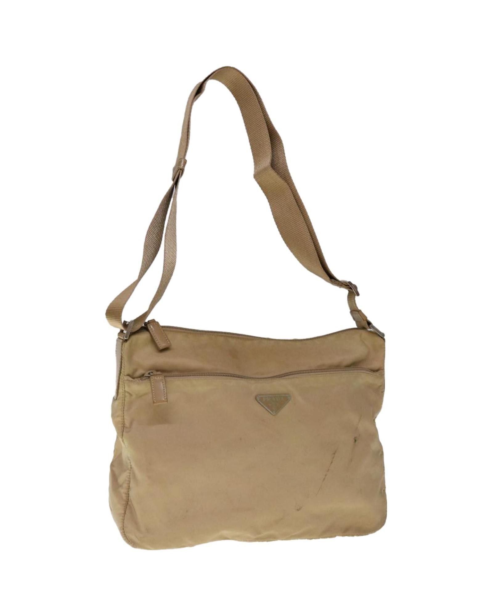 image of Prada Elegant Beige Synthetic Bag With Practicality - Good Condition, Women's