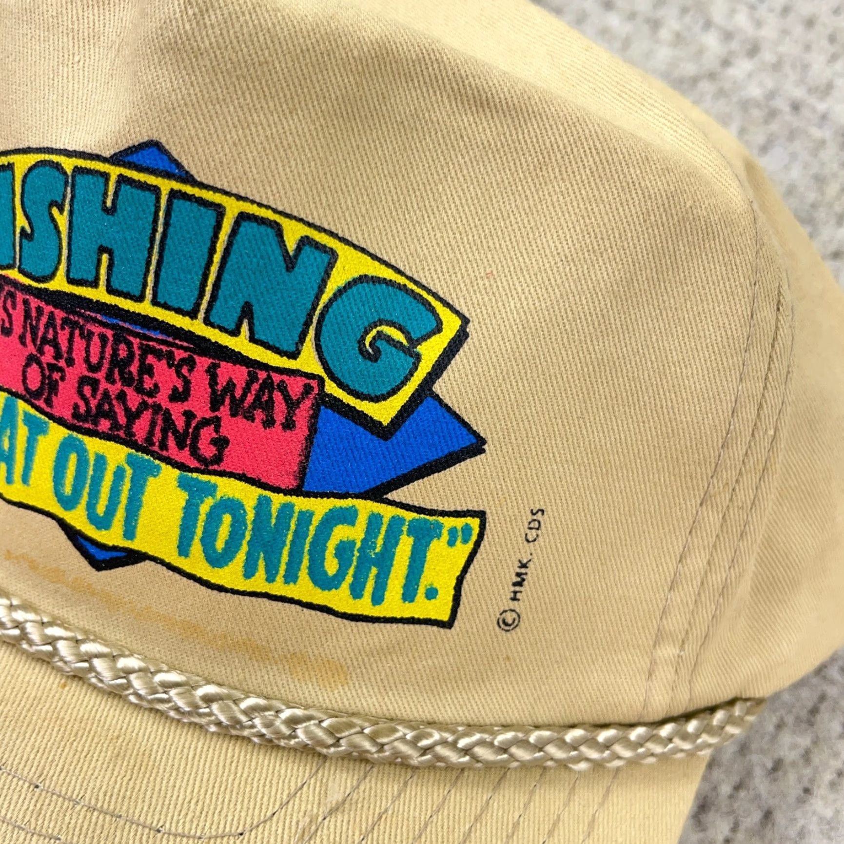 Roper VINTAGE Desiner Pro Fishing Trucker Hat Cap Snapback 90s Funny Joke Beige One Size Mens Size ONE SIZE - 4 Thumbnail