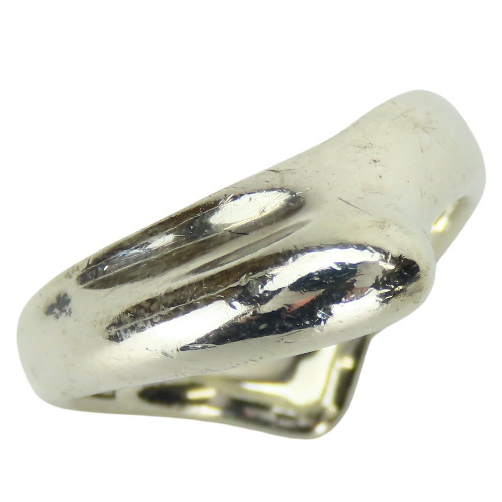 Tiffany & Co. Tiffany & Co Tiffany&Co. Curved Wave Heart Silver925 Ring Metal Ring Size ONE SIZE - 1 Thumbnail