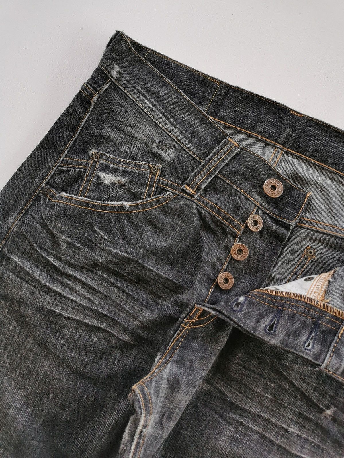 Replay Replay Rugged Vintage Washed Black Straight Fit Y2K Denim Size US 31 - 12 Thumbnail