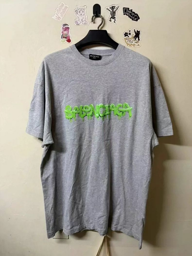 Balenciaga Balenciaga Jelly Logo Short Sleeve Grey Size US M / EU 48-50 / 2 - 1 Thumbnail